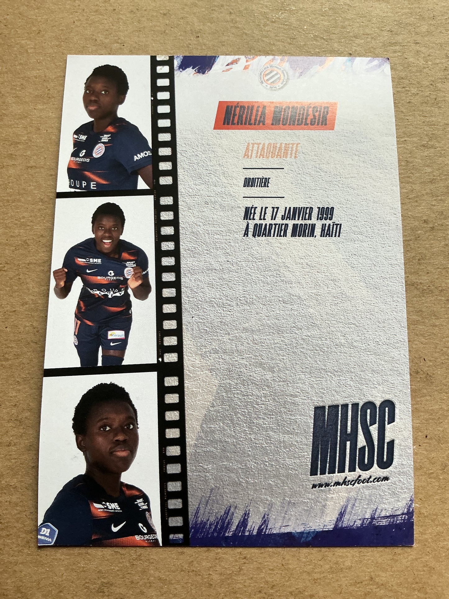 Nérilia Mondesir, Haiti 🇭🇹 Montpellier HSC 2022/23 hand signed
