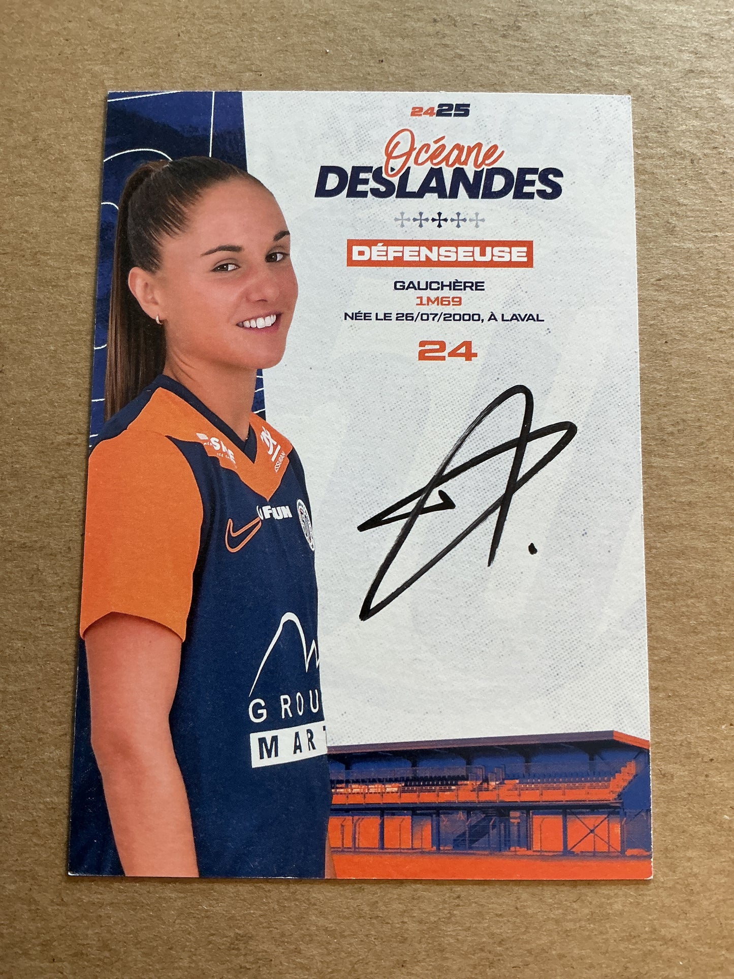 Oceane Deslandes, France 🇫🇷 Montpellier HSC 2024/25 hand signed