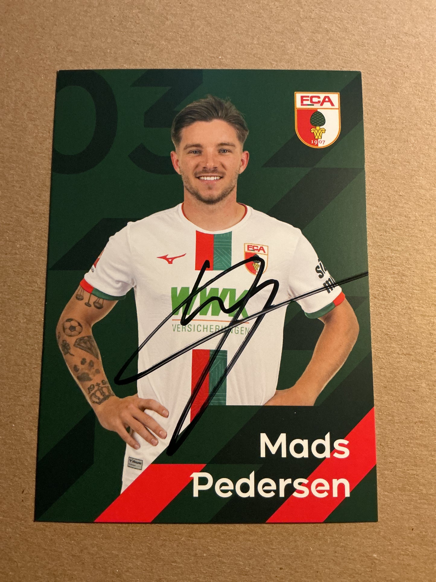 Mads Pedersen, Denmark 🇩🇰 FC Augsburg 2023/24 hand signed