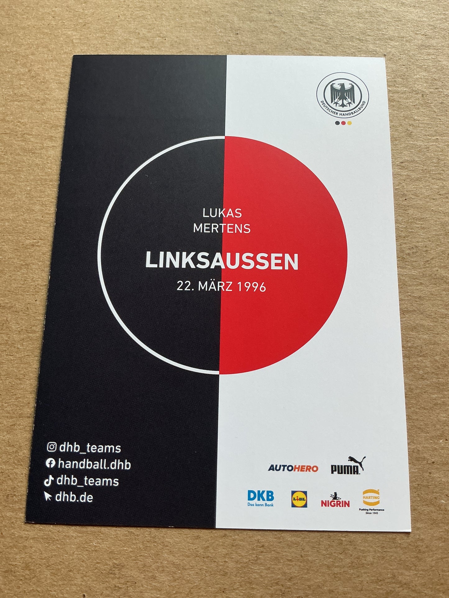 Lukas Mertens, Germany 🇩🇪 Handball Summer Olympics 2024 hand signed
