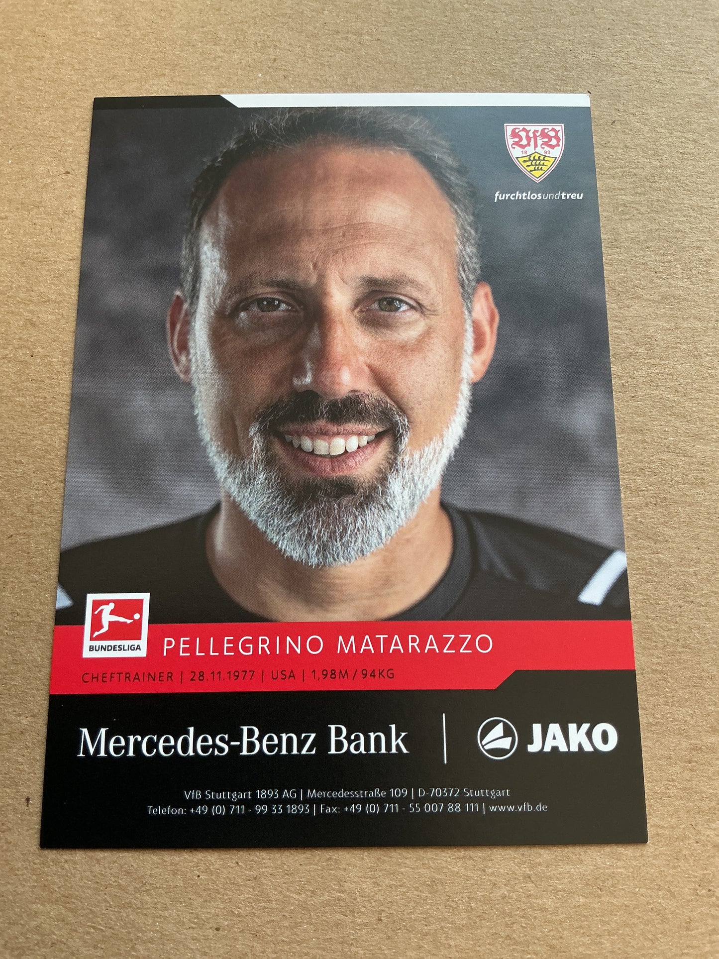 Pellegrino Matarazzo, USA 🇺🇸 VfB Stuttgart 2021/22 hand signed