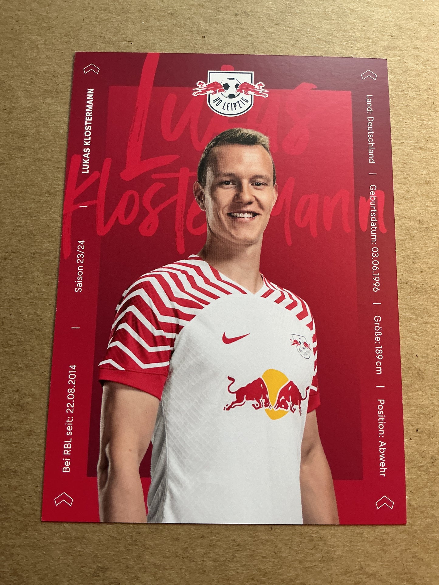 Lukas Klostermann, Germany 🇩🇪 RB Leipzig 2023/24 hand signed