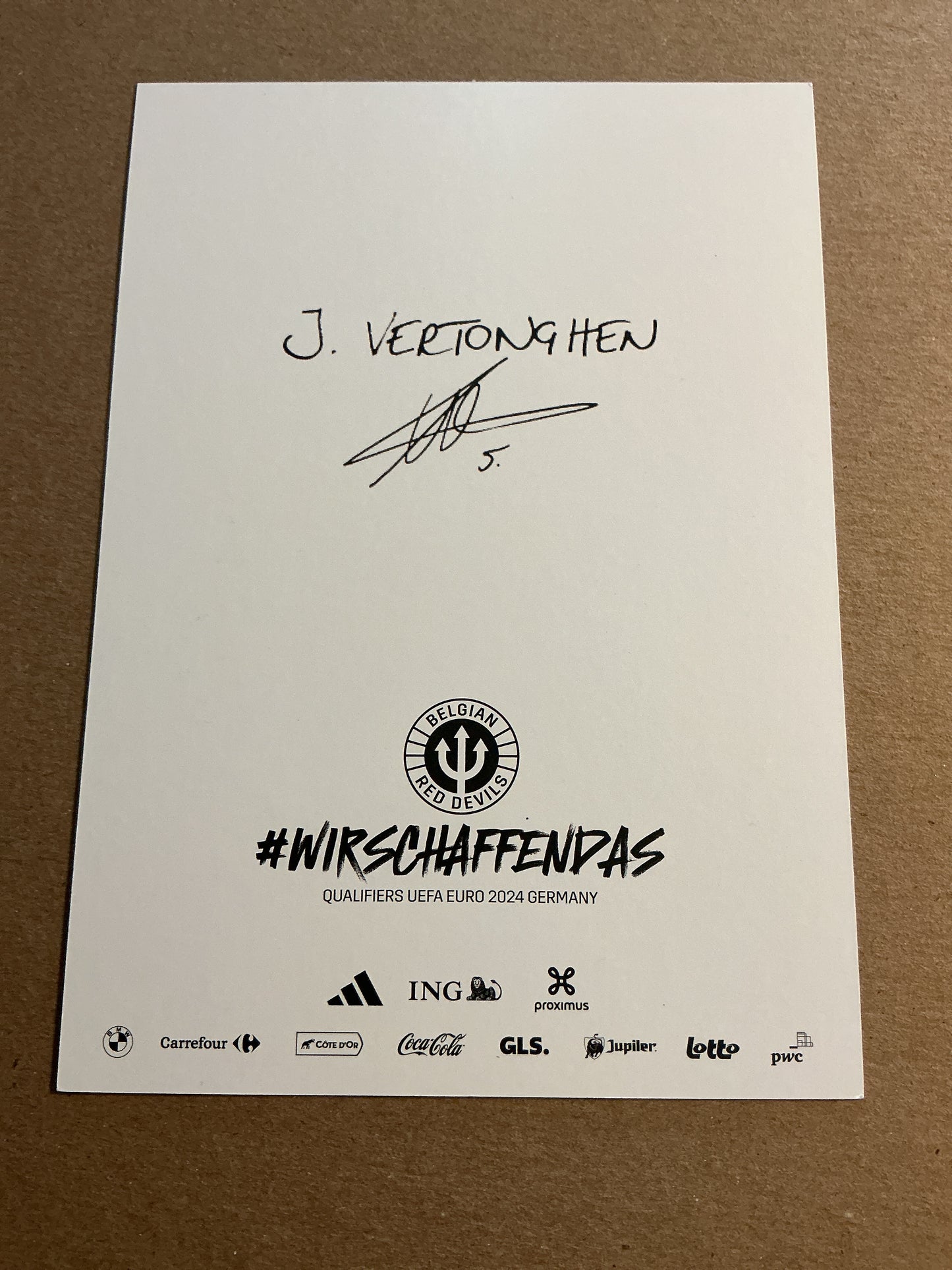 Jan Vertonghen, Belgium 🇧🇪 2023 RSC Anderlecht hand signed