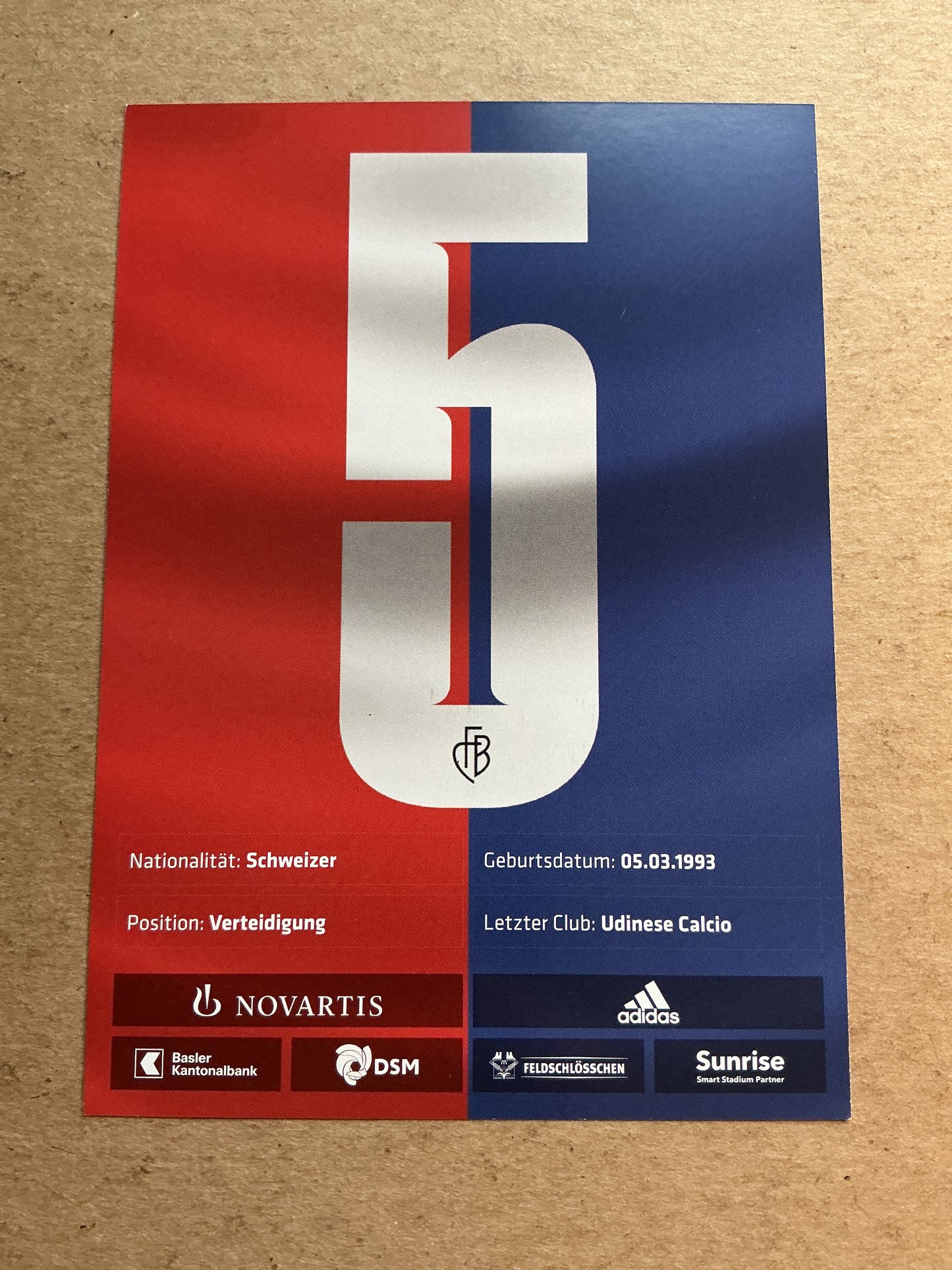 Silvan Widmer, Switzerland 🇨🇭 FC Basel 2019/20 hand signed