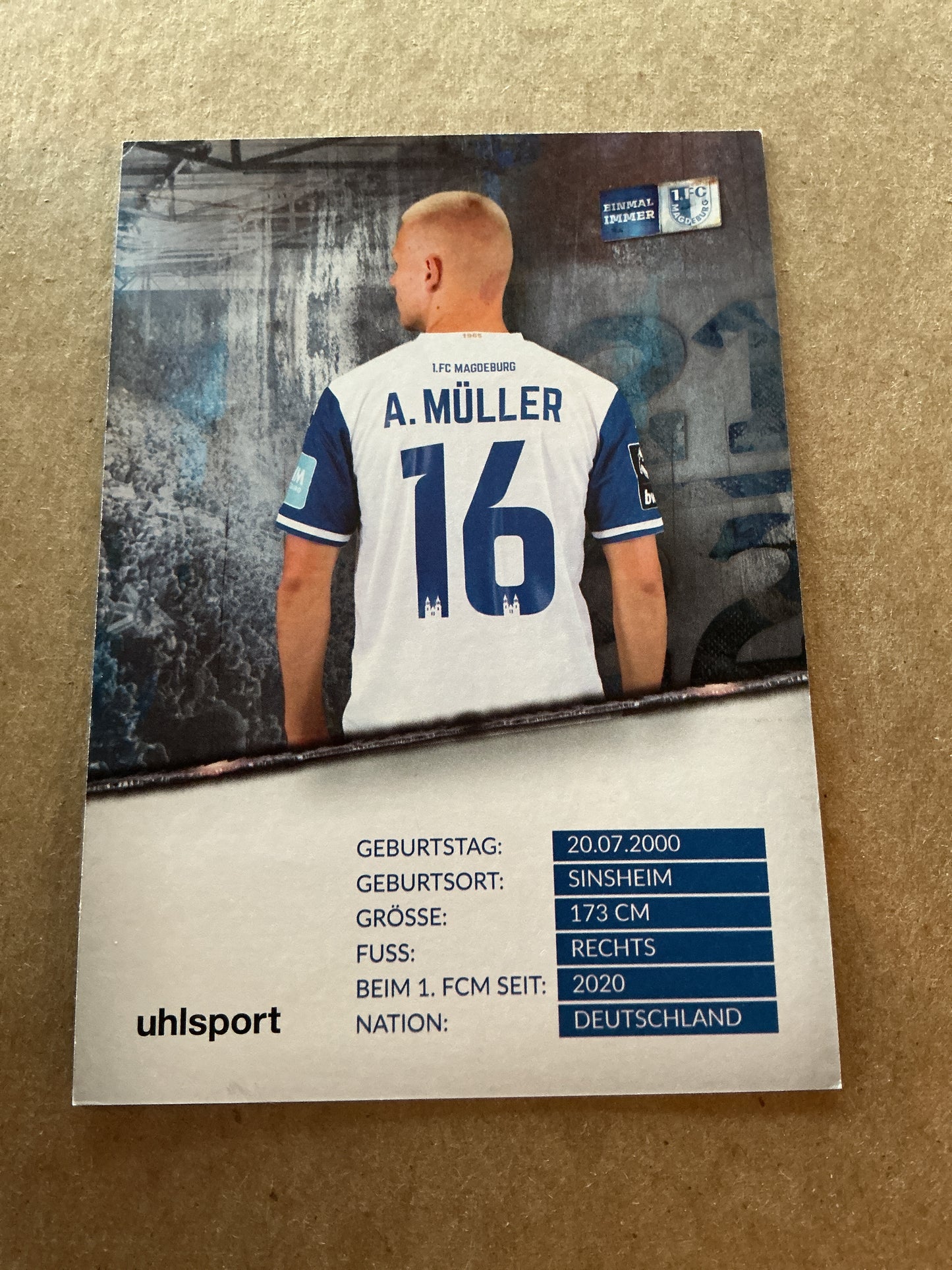 Andreas Müller, Germany 🇩🇪 1.FC Magdeburg 2021/22 hand signed