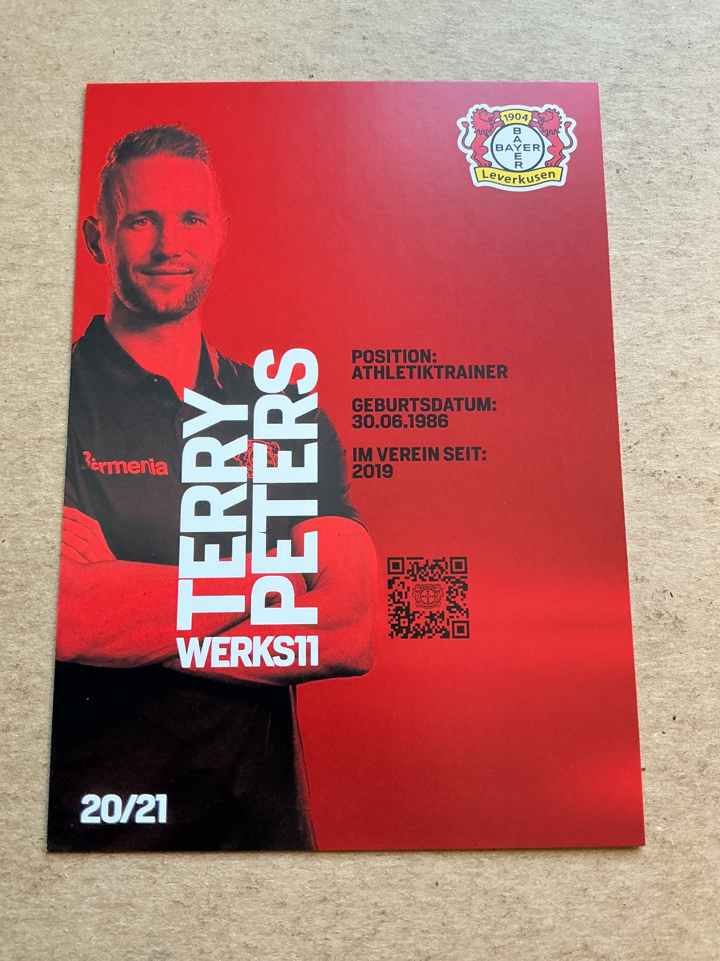 Terry Peters, Germany π©πͺ Bayer 04 Leverkusen 2020/21 hand signed