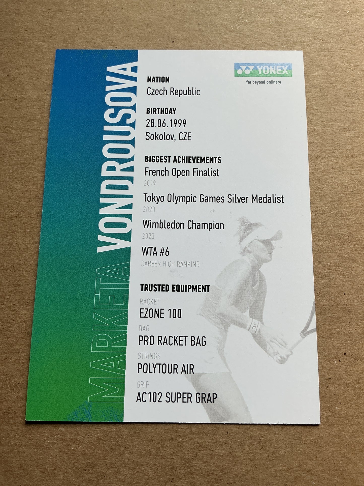 Marketa Vondrousova, Czech Republic 🇨🇿 Tennis Sports 2025 hand signed