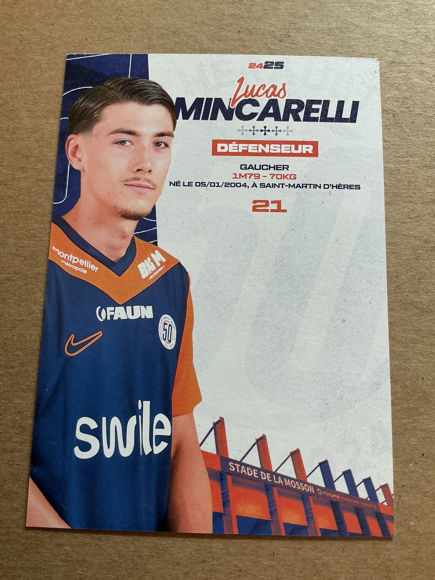 Lucas Minarelli, France 🇫🇷 Montpellier HSC 2024/25 hand signed