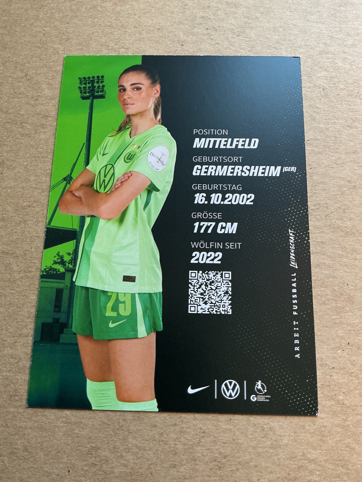 Jule Brand, Germany 🇩🇪 VfL Wolfsburg 2024/25 hand signed