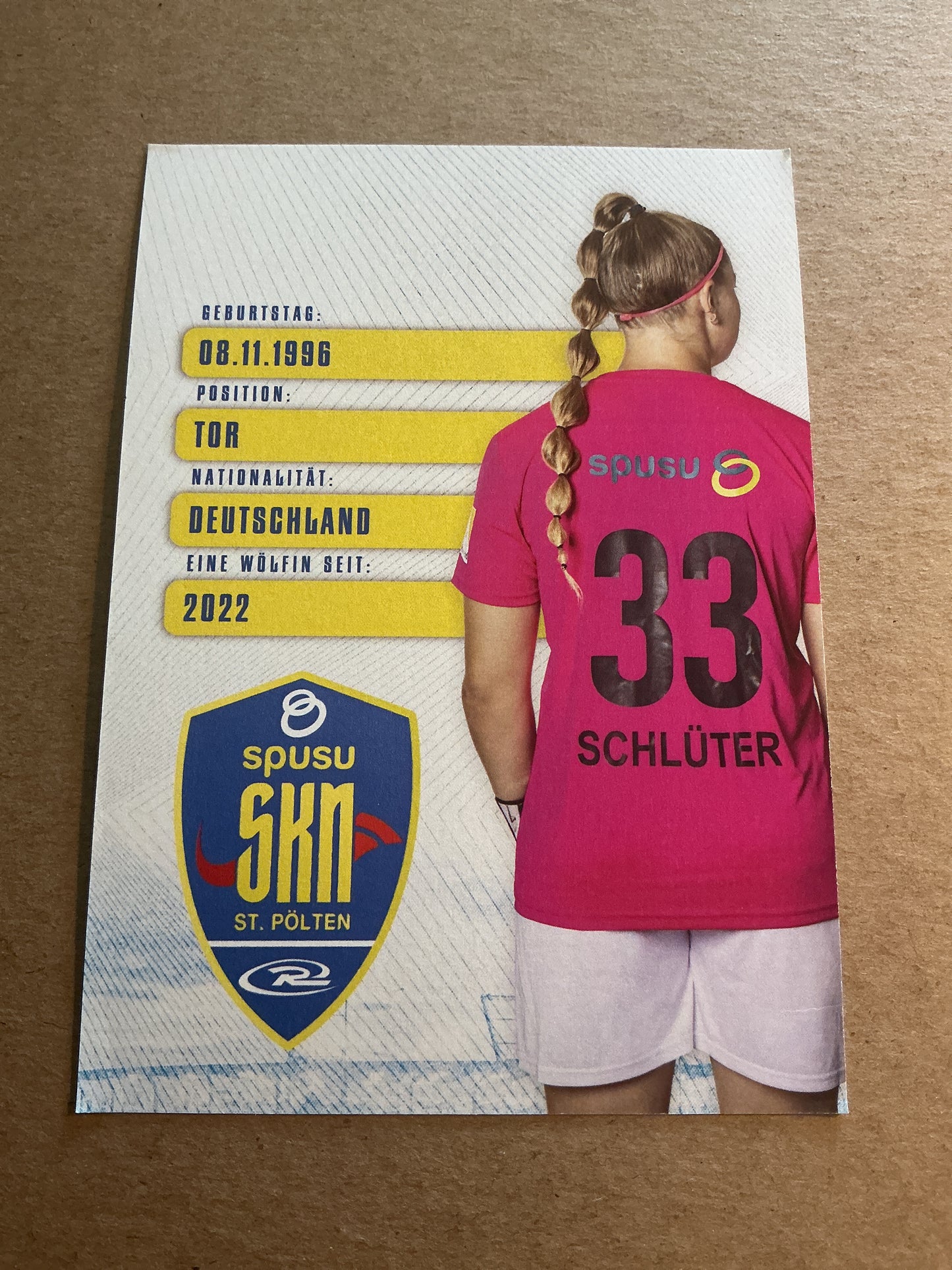 Carina Schlüter, Germany 🇩🇪 SKN St. Pölten 2024/25 hand signed