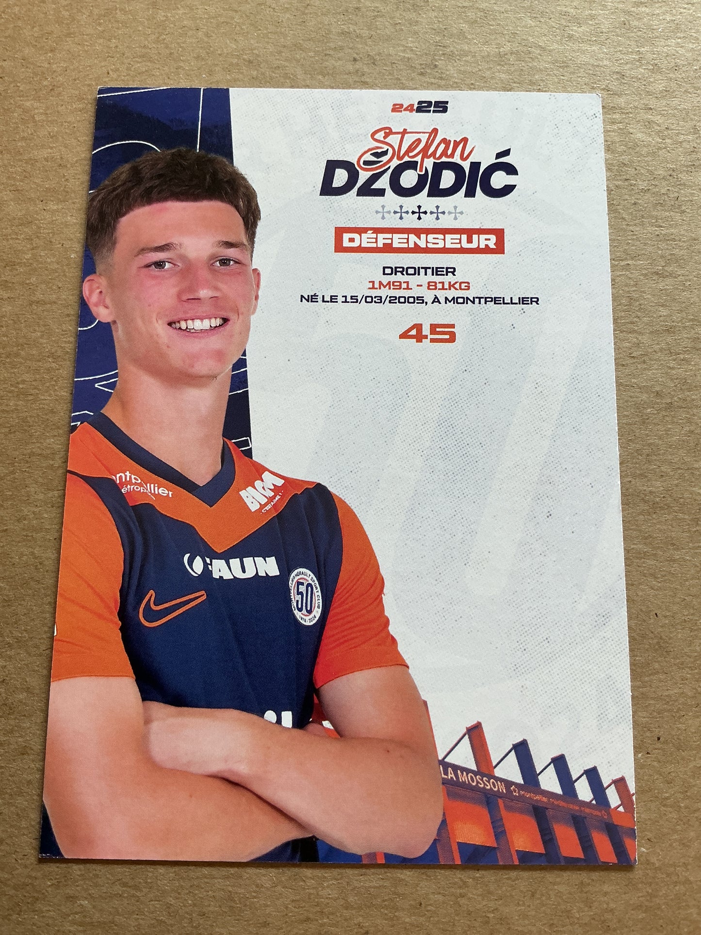 Stefan Dzodic, Serbia 🇷🇸 Montpellier HSC 2024/25 hand signed