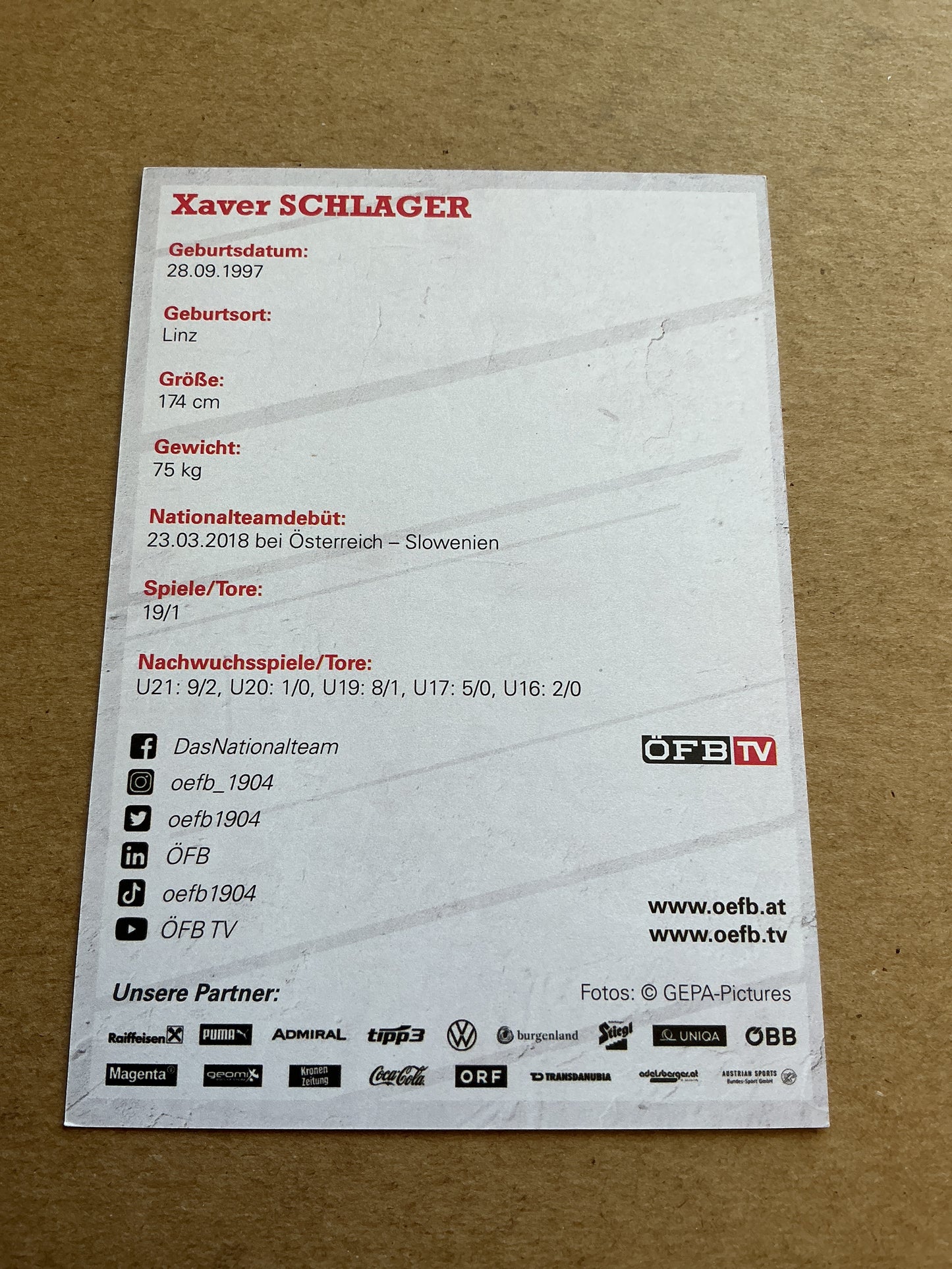 Xaver Schlager, Austria 🇦🇹 2021 hand signed