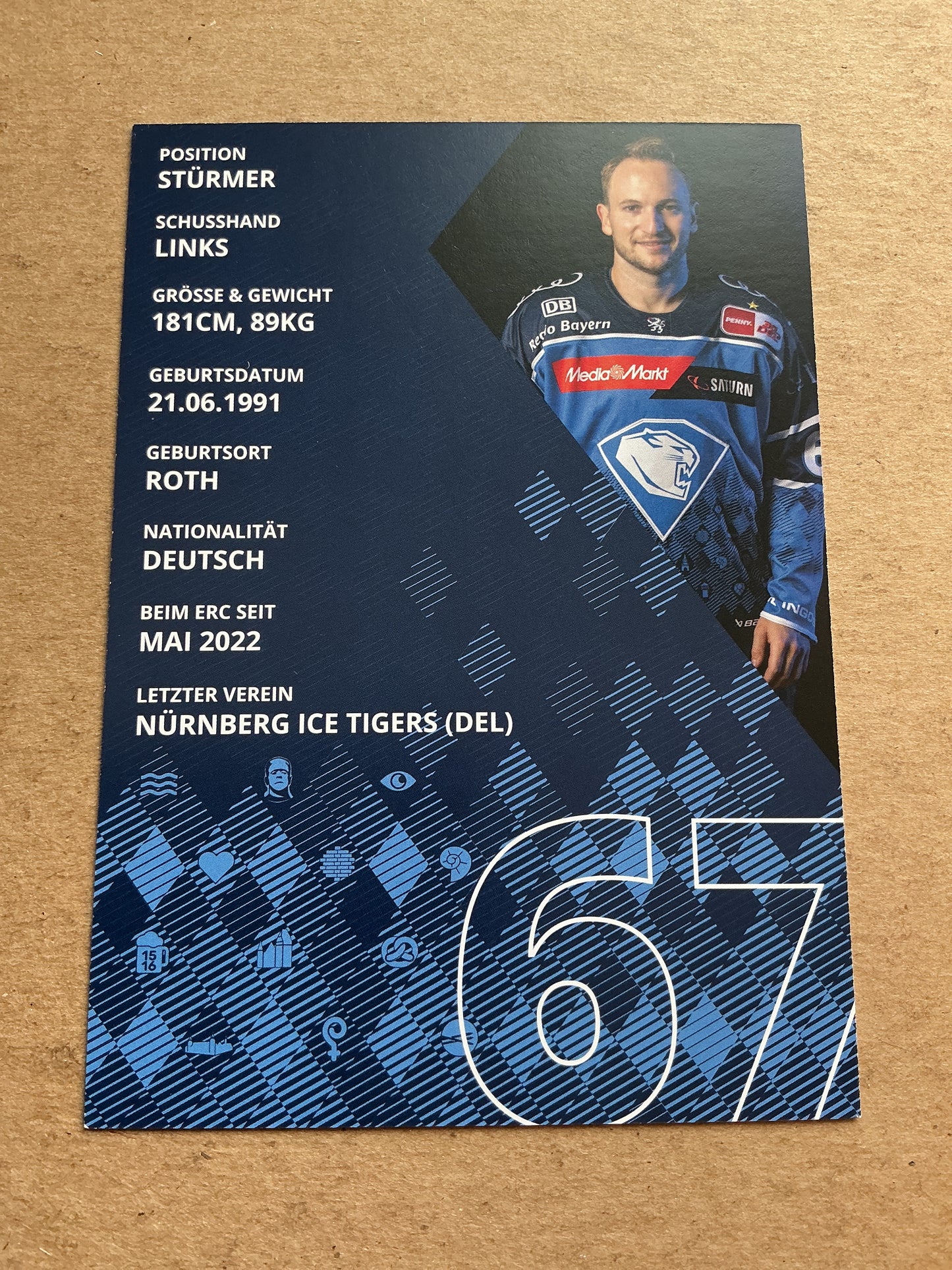 Marko Friedrich, Germany π©πͺ ERC Ingolstadt 2023/24 hand signed