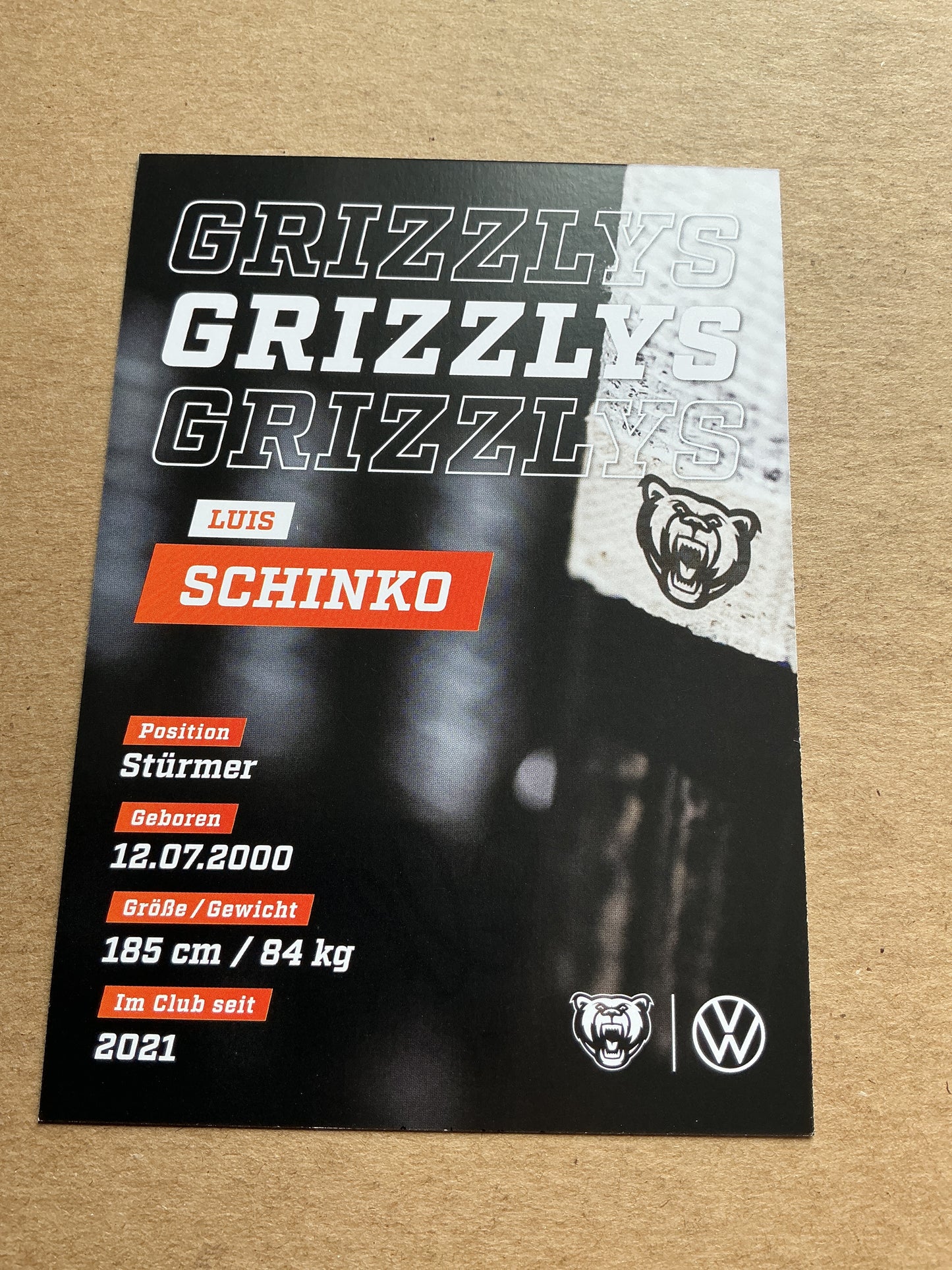 Luis Schinko, Germany 🇩🇪 Grizzlys Wolfsburg 2024/25 hand signed