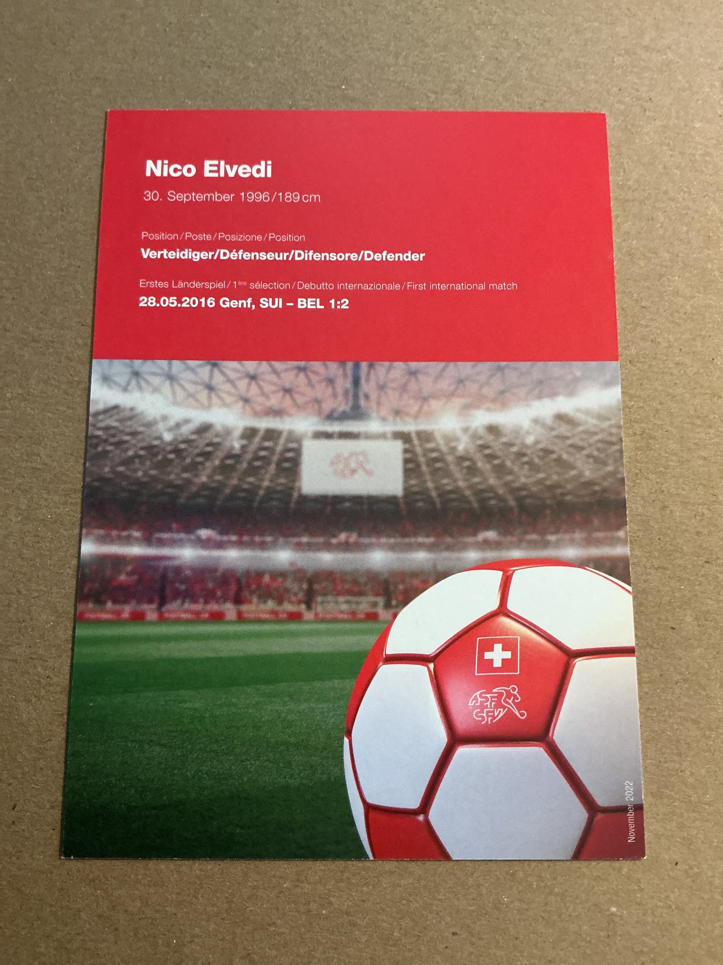 Nico Elvedi , Switzerland 🇨🇭FIFA World Cup 2022 hand signed
