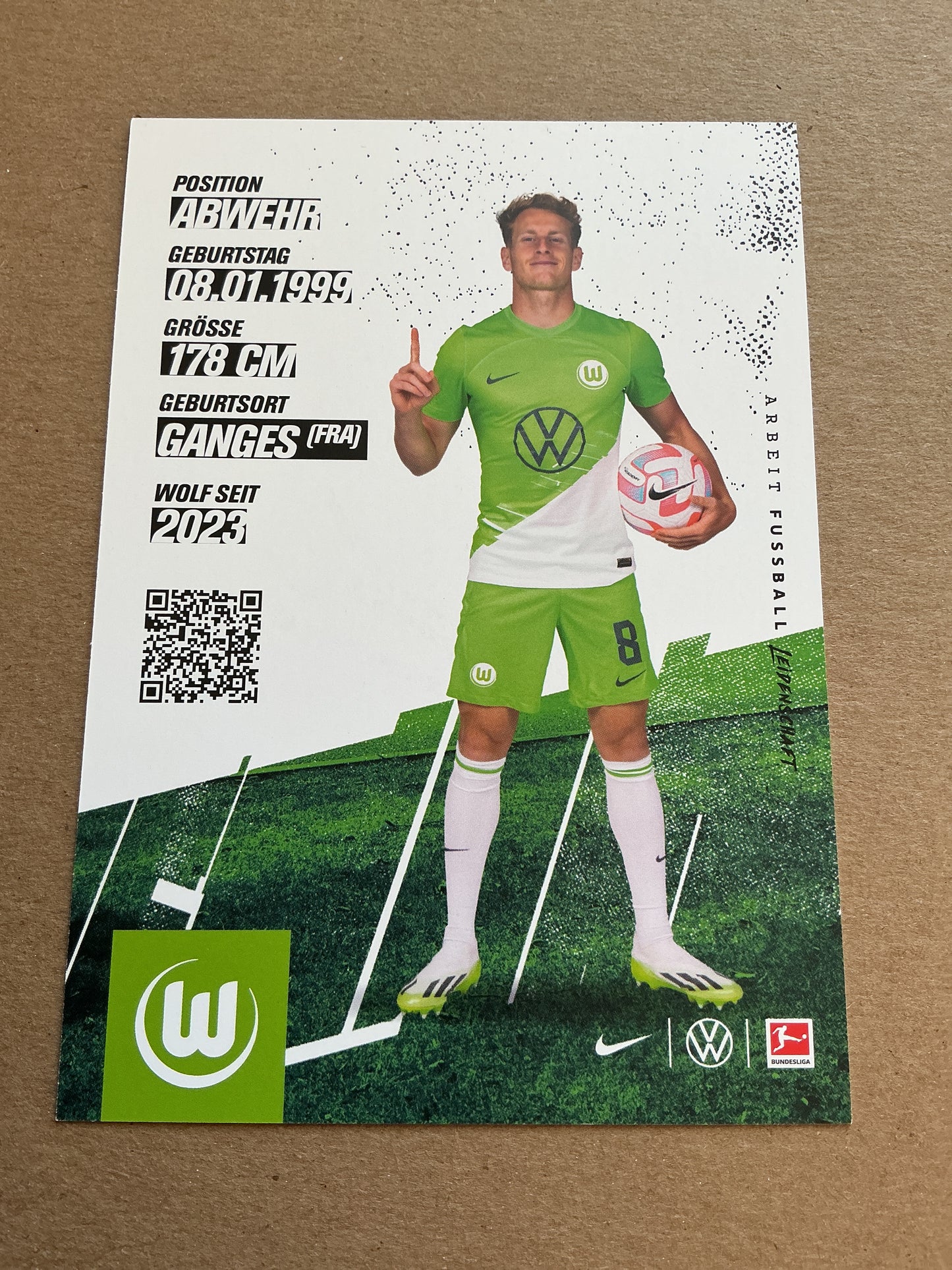 Nicolas Cozza, France π«π· VfL Wolfsburg 2023/24 hand signed