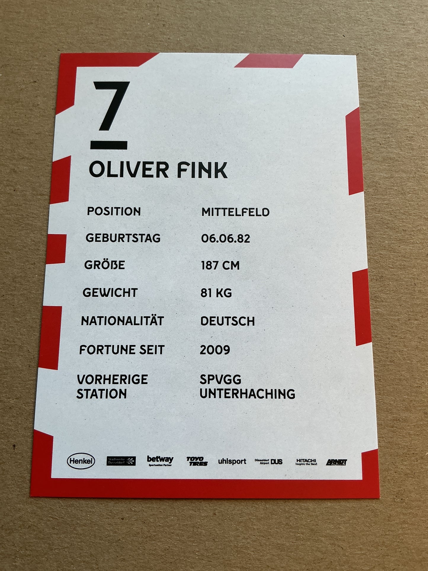 Oliver Fink, Germany 🇩🇪 Fortuna Düsseldorf 2019/20 hand signed