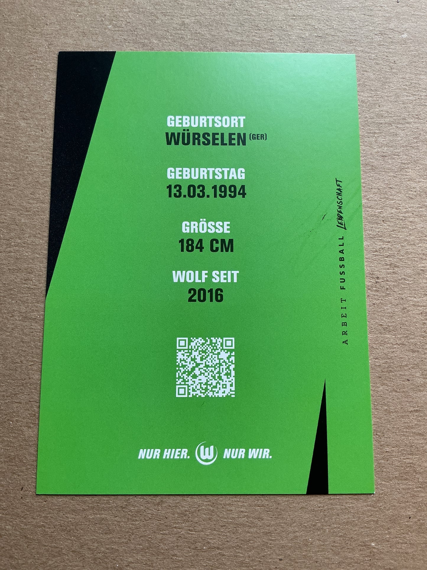Yannick Gerhardt, Germany π©πͺ VfL Wolfsburg 2025/26 hand signed