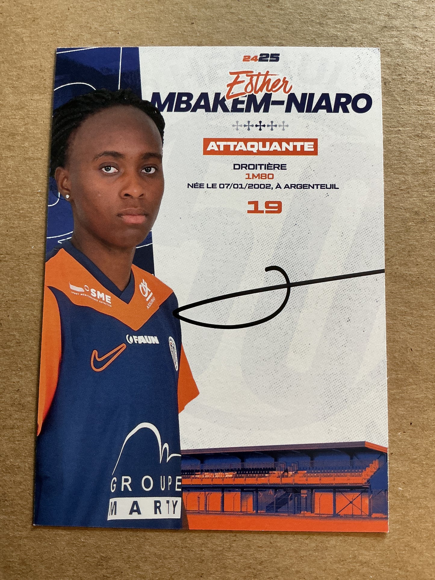Esther Mbakem-Niaro, France 🇫🇷 Montpellier HSC 2024/25 hand signed