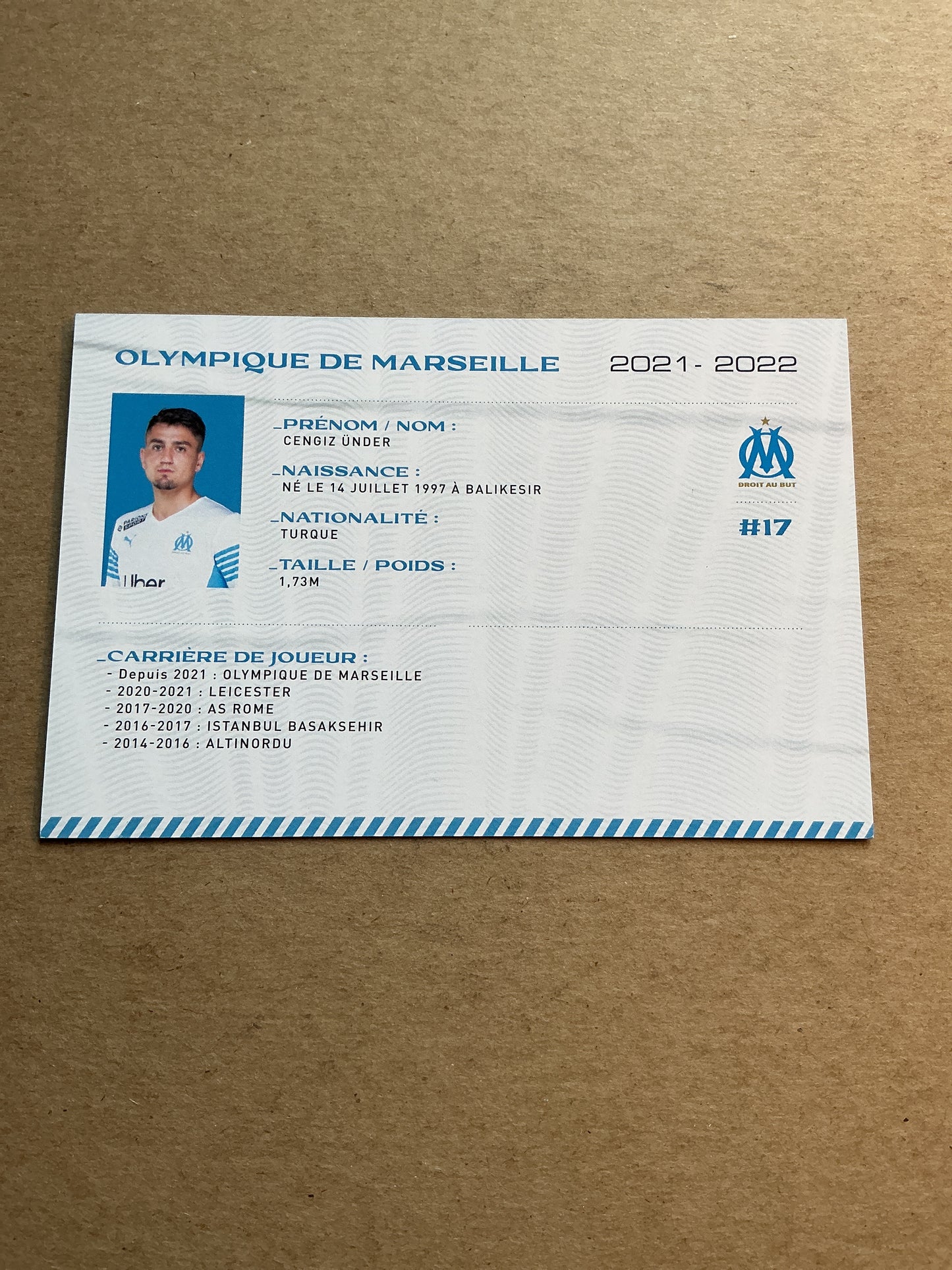 Cengiz Ünder, Türkiye 🇹🇷 Olympique Marseille 2021/22 hand signed