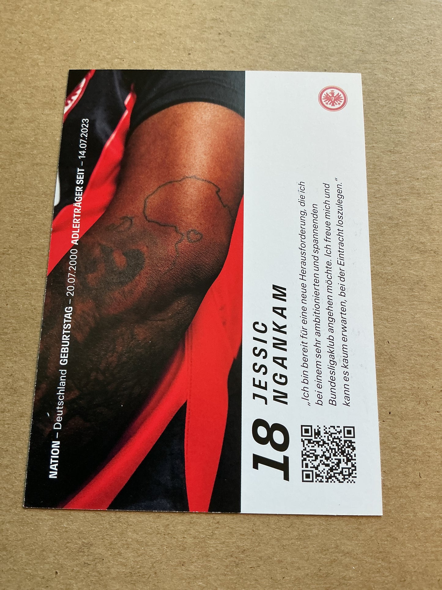 Jessic Ngankam, Germany 🇩🇪 Eintracht Frankfurt 2023/24 hand signed