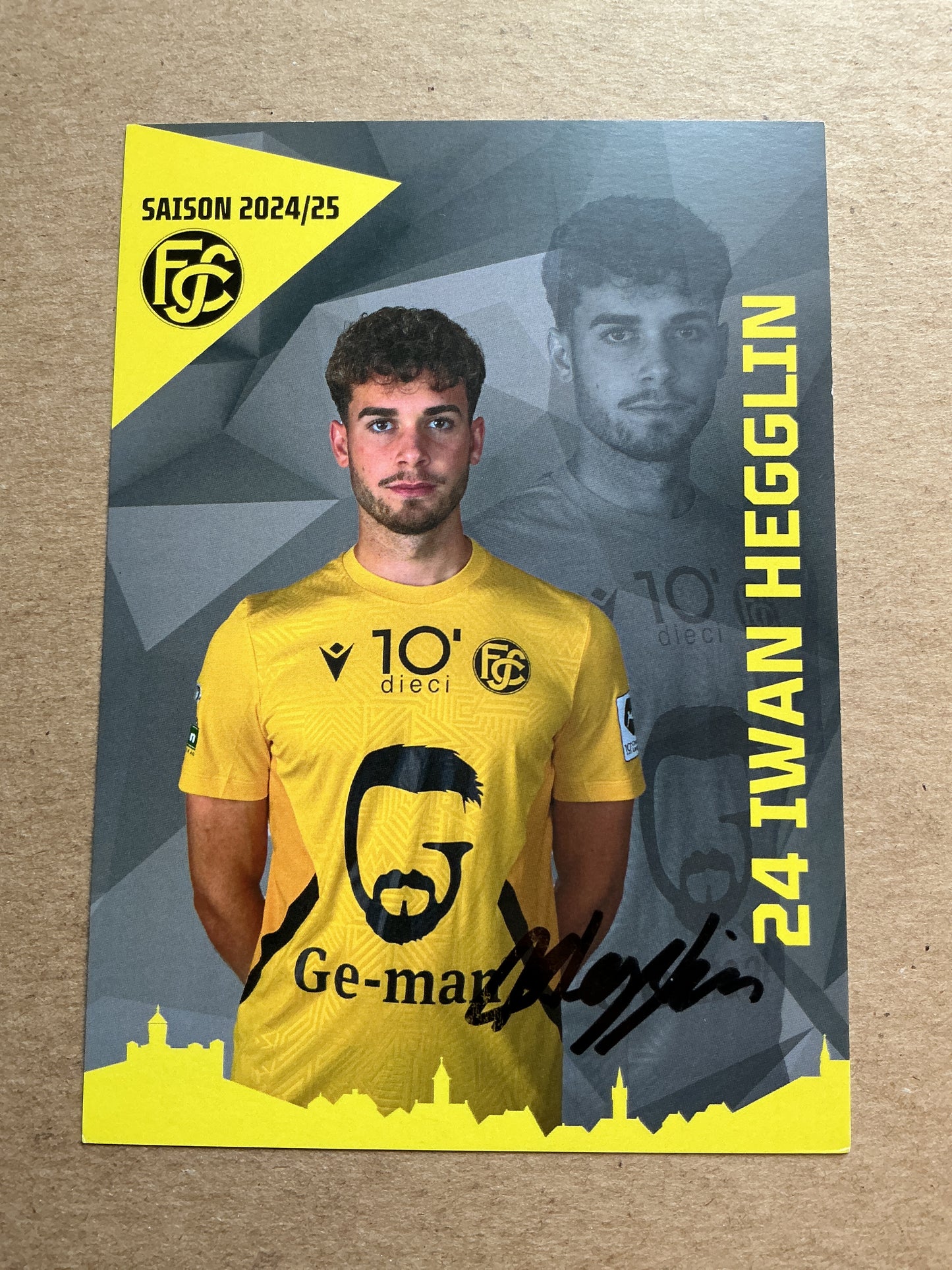 Iwan Hegglin, Switzerland 🇨🇭 FC Schaffhausen 2024/25 hand signed