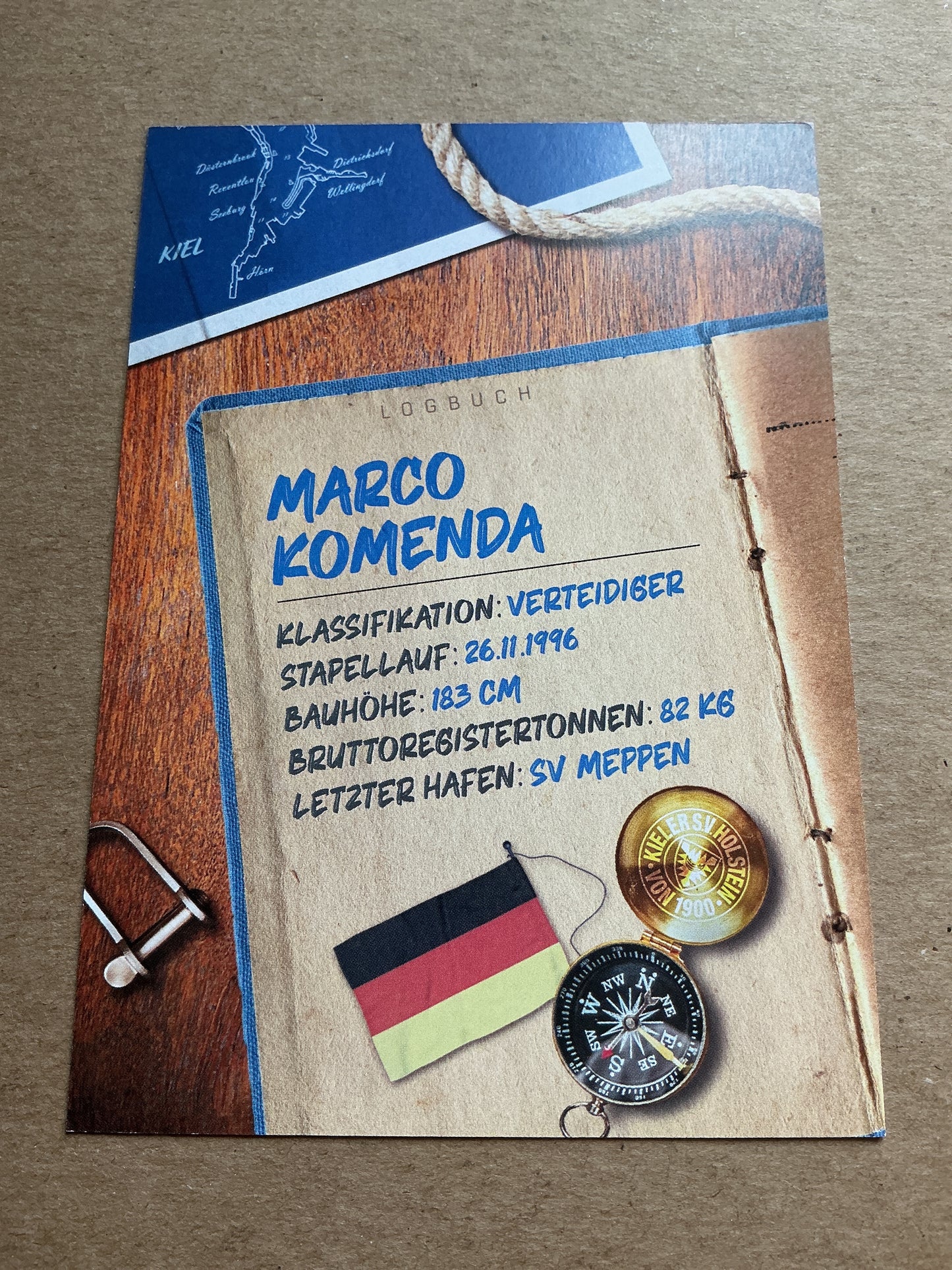 Marco Komenda, Germany 🇩🇪 Holstein Kiel 2024/25 hand signed