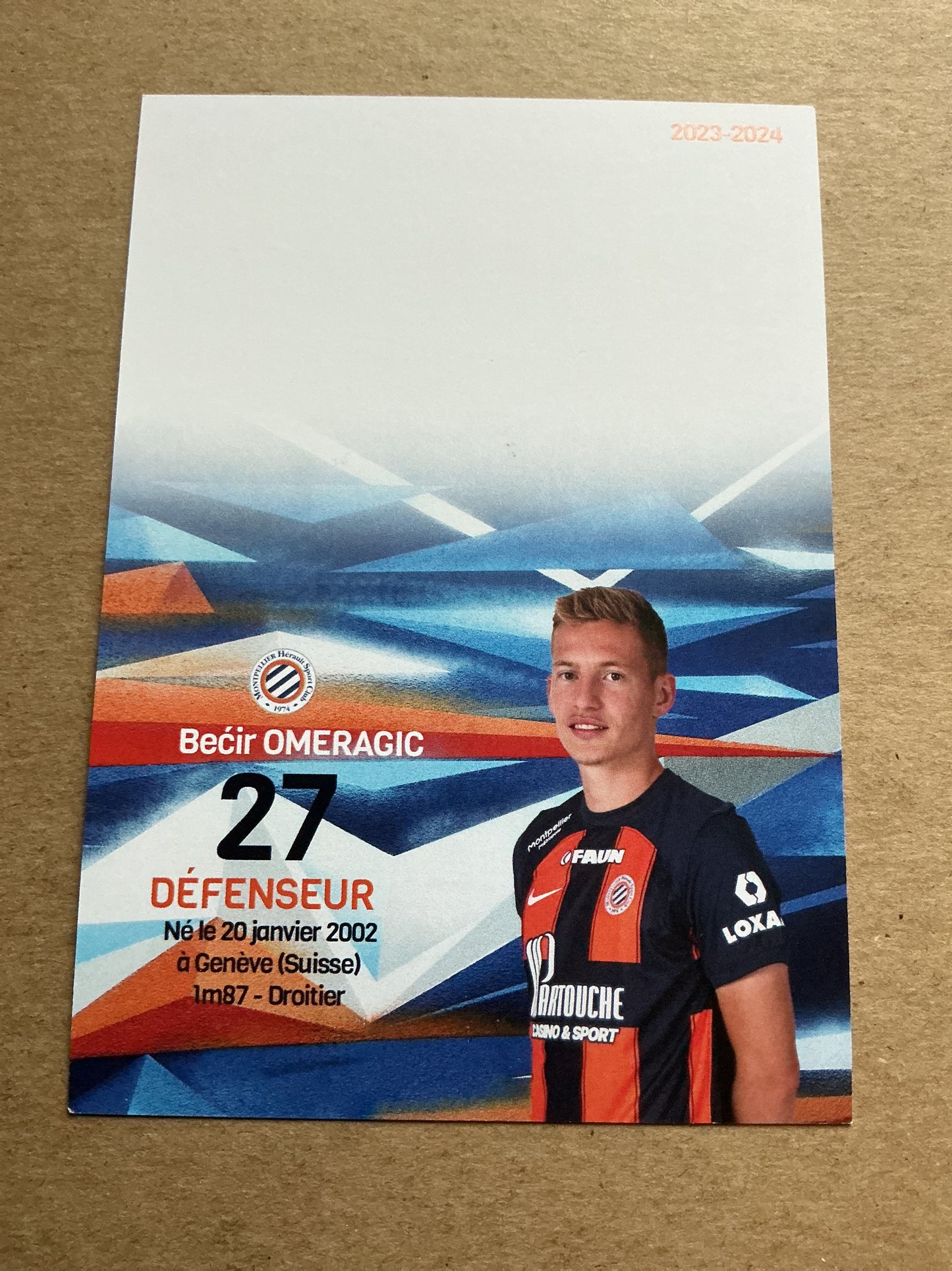 Becir Omeragic, Switzerland 🇨🇭 Montpellier HSC 2023/24 hand signed