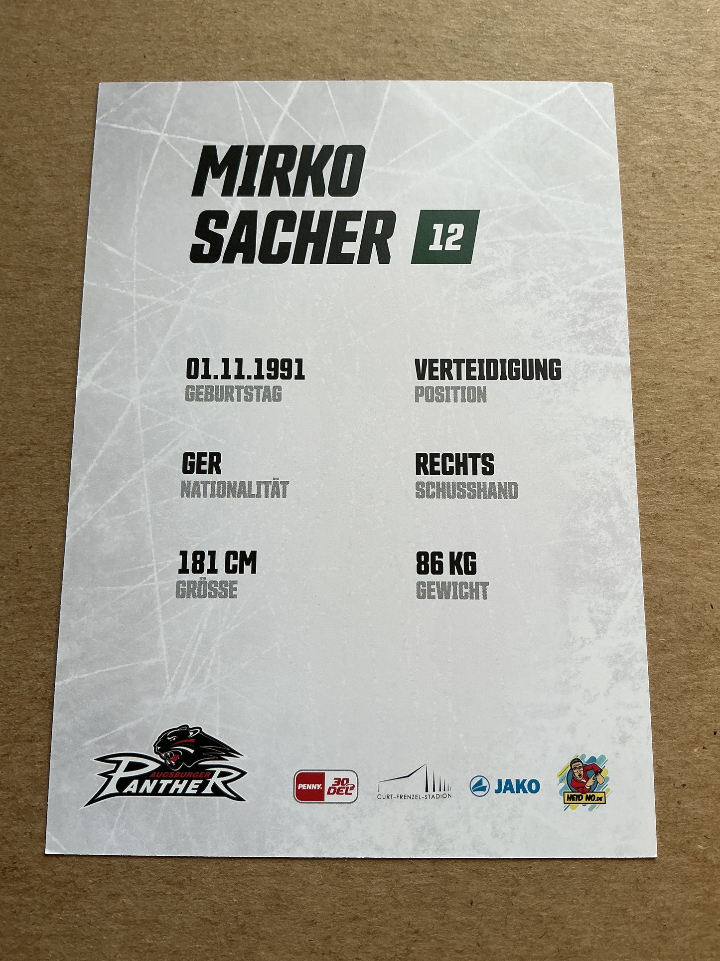 Mirko Sacher, Germany π©πͺ Augsburg Panther 2023/24 hand signed