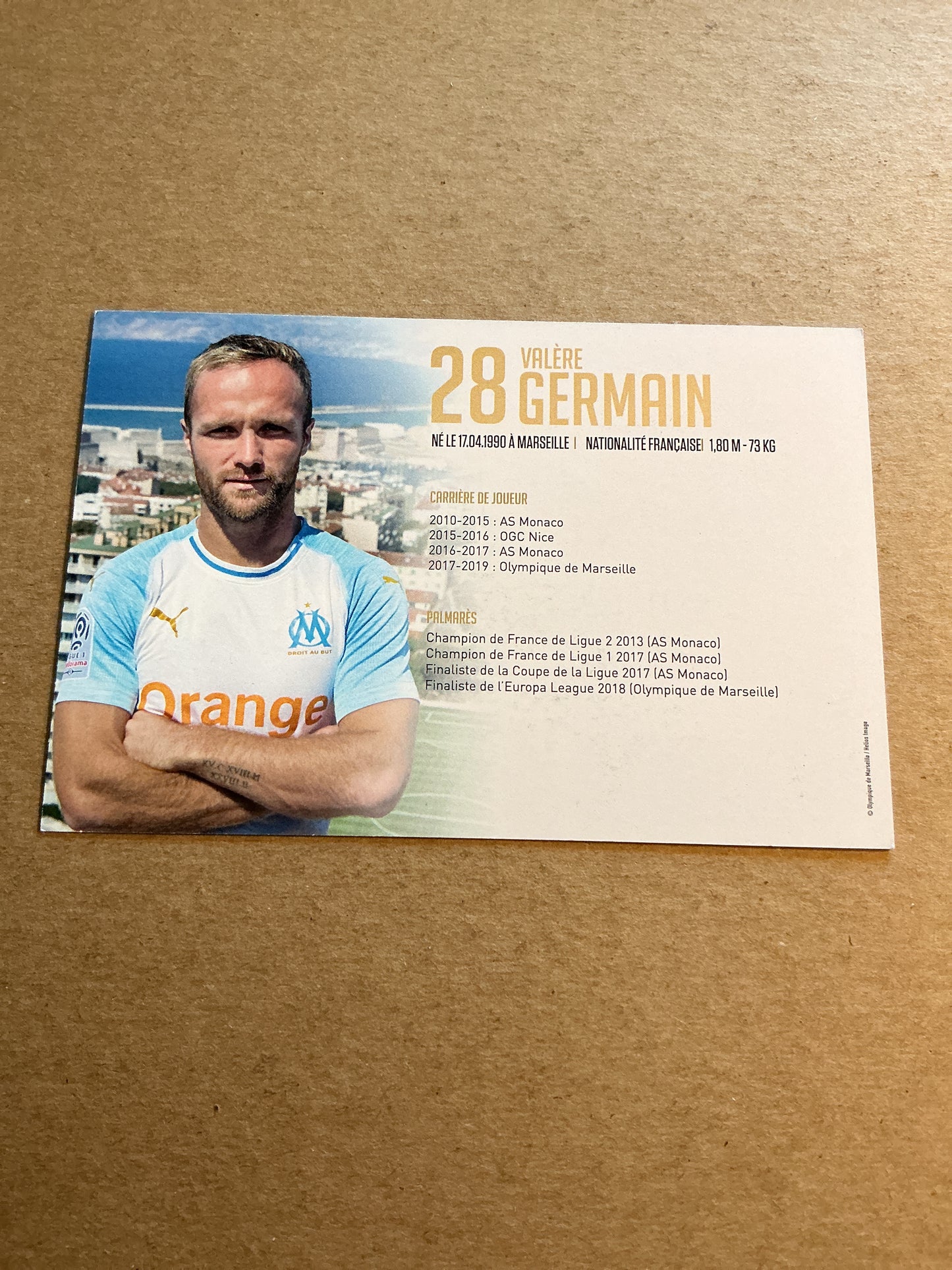 Valere Germain, France 🇫🇷 Olympique Marseille 2018/19 hand signed
