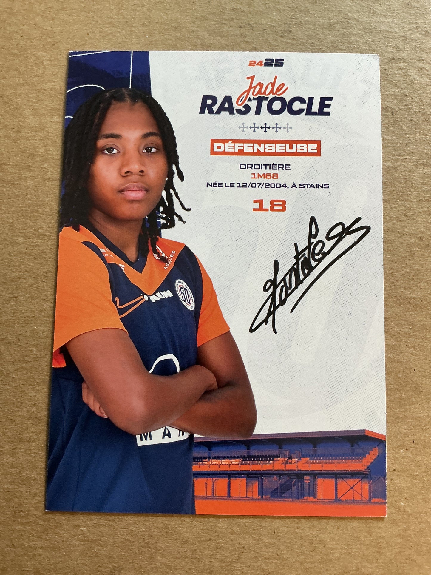 Jade Rastocle, France 🇫🇷 Montpellier HSC 2024/25 hand signed