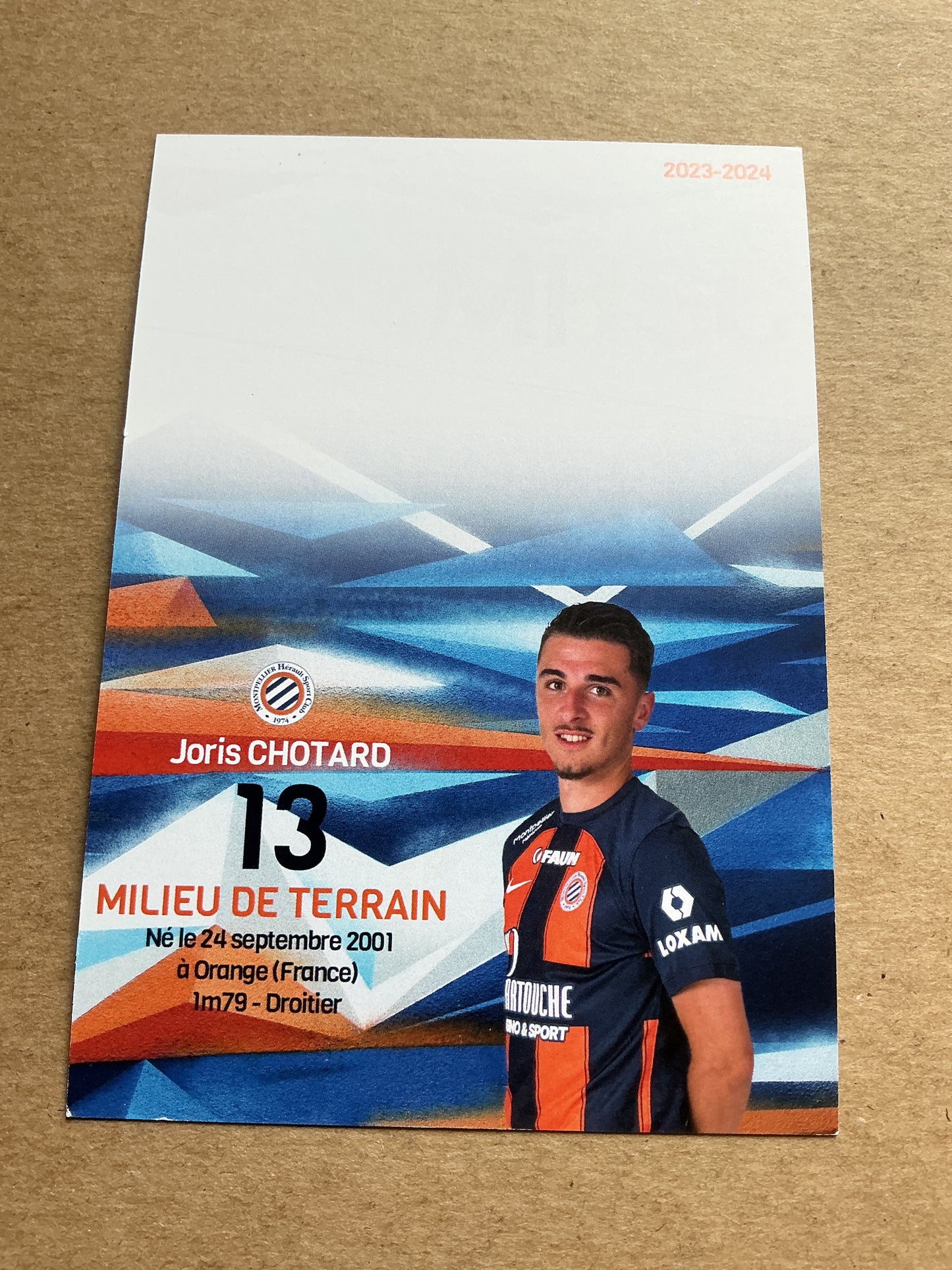 Joris Chotard, France 🇫🇷 Montpellier HSC 2023/24 hand signed