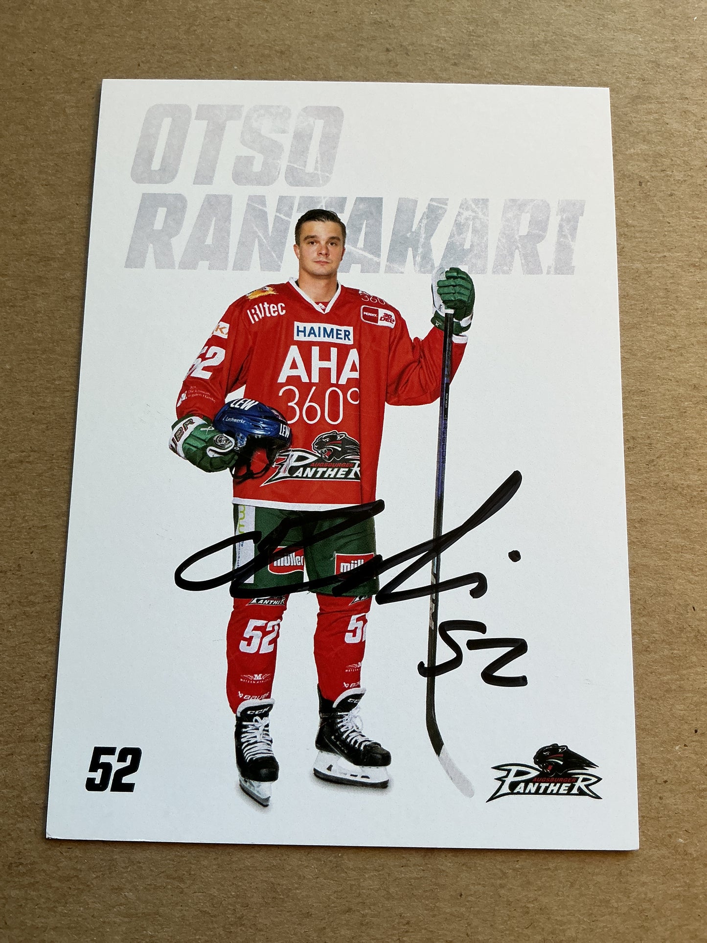 Otso Rantakari, Finland 🇫🇮 Augsburg Panther 2023/24 hand signed