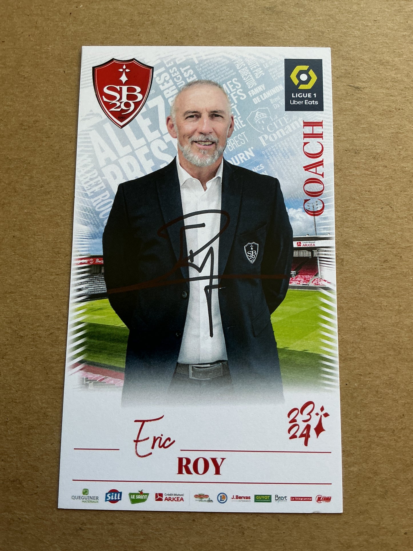 Eric Roy, France 🇫🇷 Stade Brestois 29 2023/24 hand signed
