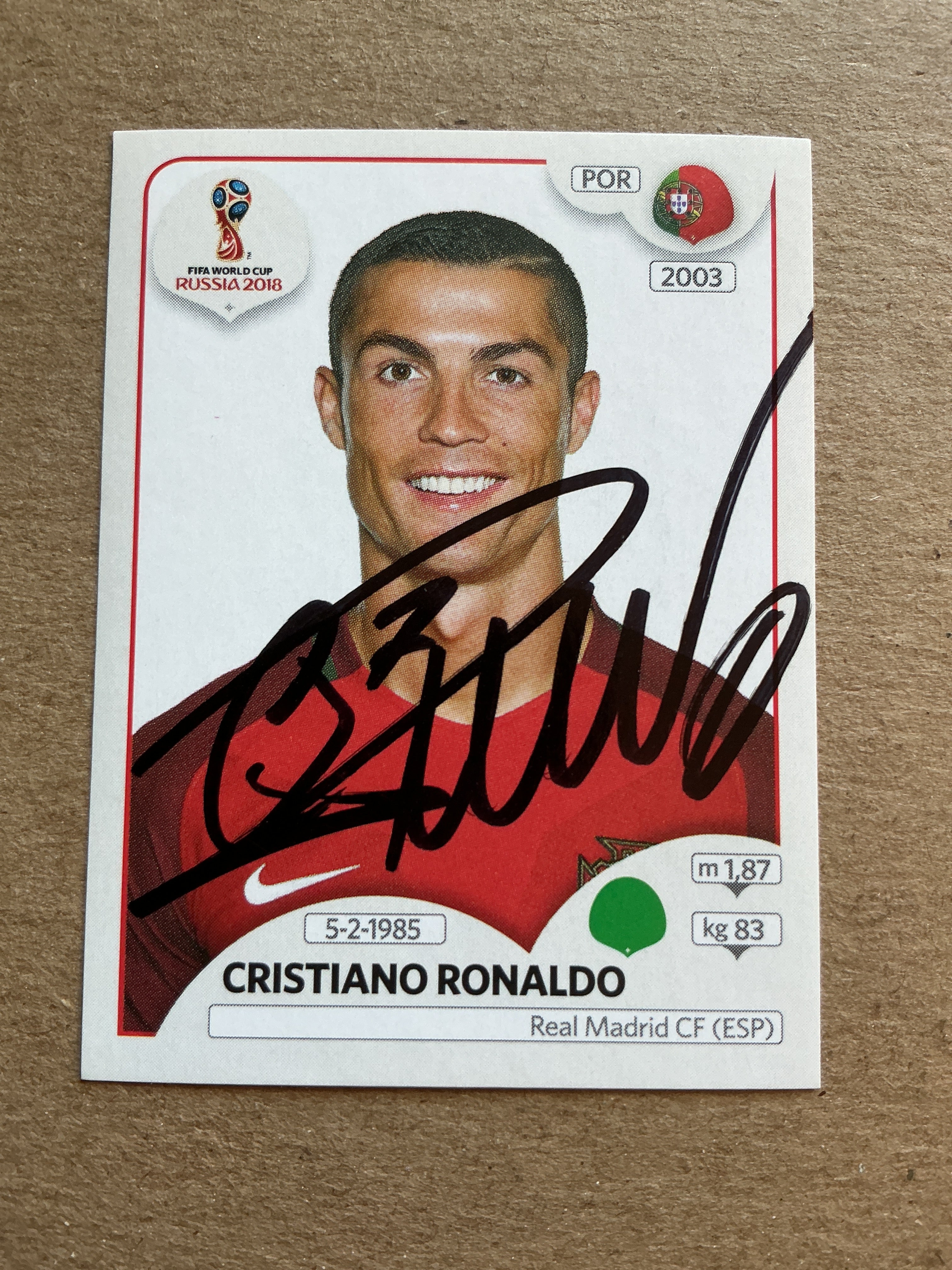 ronaldo limited edition card 2018 Cristiano Ronaldo, Portugal 🇵🇹 FIFA World Cup 2018 Panini hand signed –  Autographs-World
