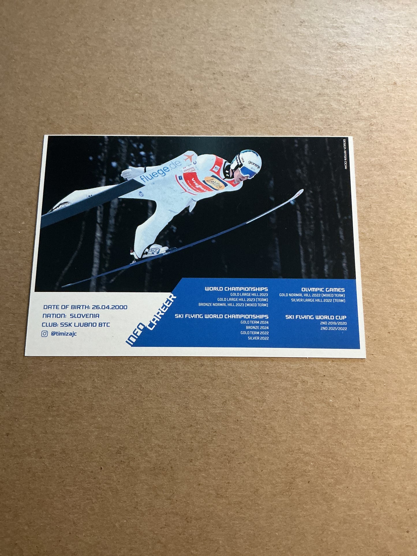 Timi Zajc, Slovenia 🇸🇮 Ski Jumping Winter Sports 2024/25 hand signed