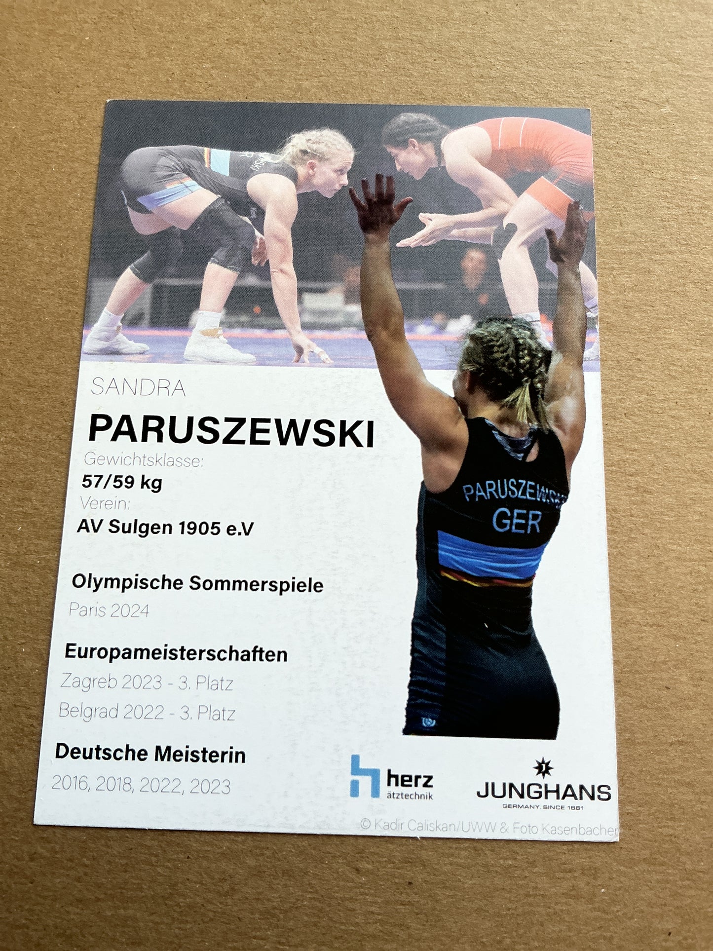 Sandra Paruszewski, Germany 🇩🇪 Wrestling Summer Olympics 2024 hand signed