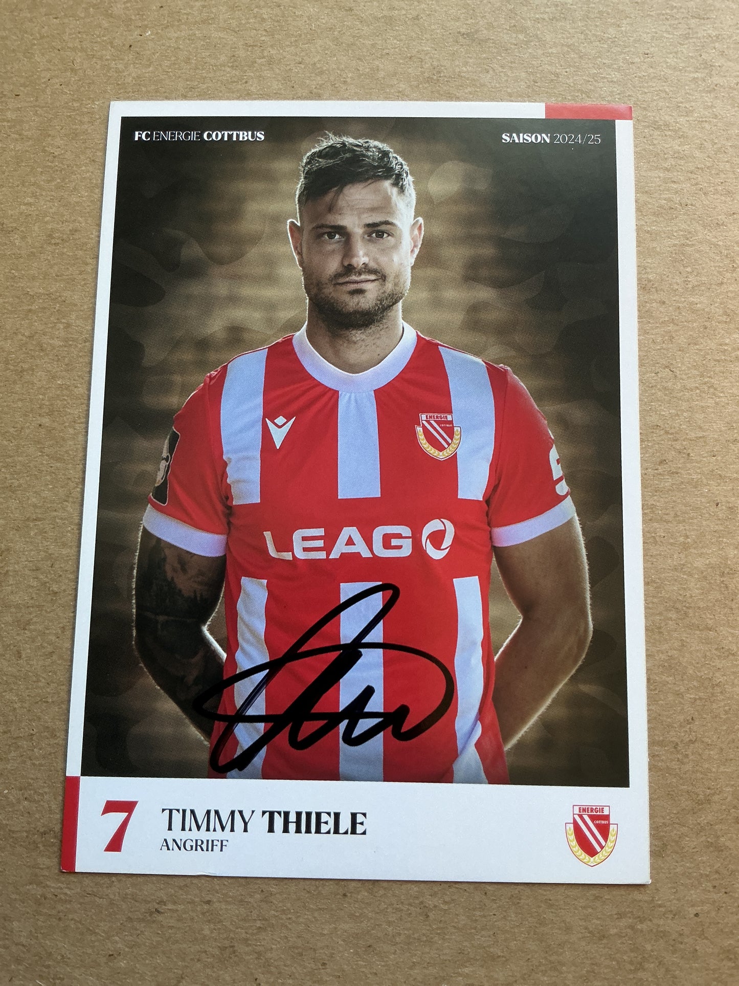 Timmy Thiele, Germany 🇩🇪 FC Energie Cottbus 2024/25 hand signed
