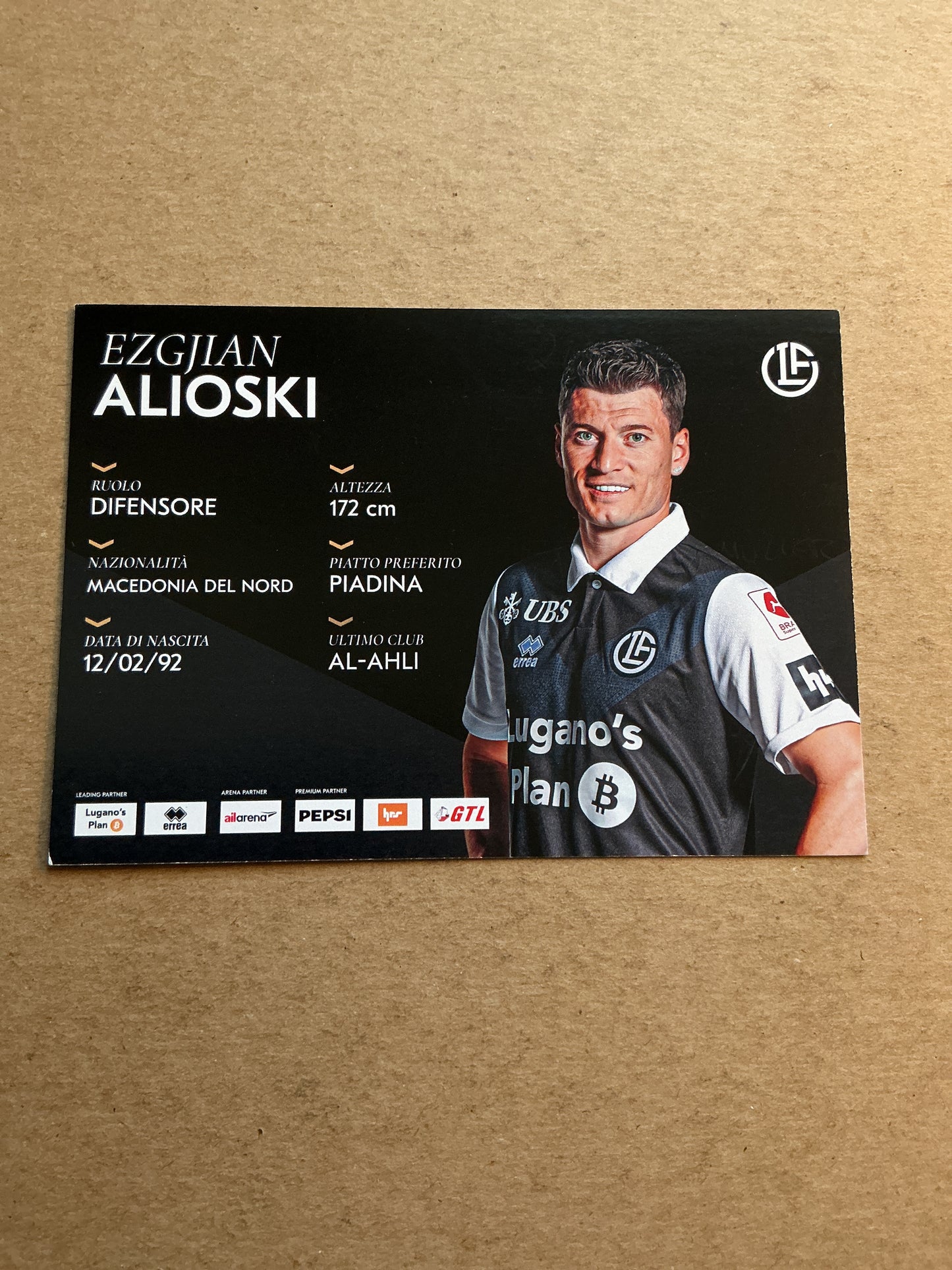Ezgjian Alioski, North Macedonia 🇲🇰 HC Lugano 2025/26 hand signed
