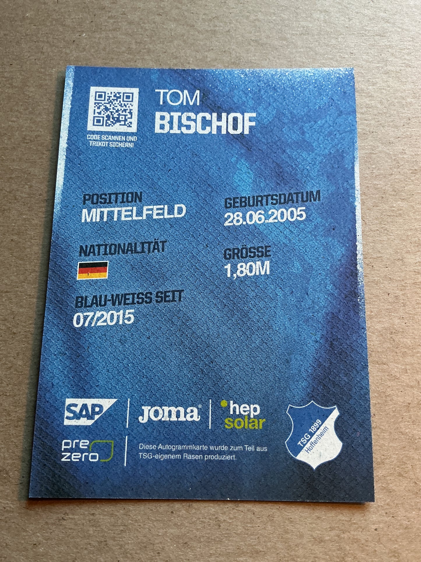 Tom Bischof, Germany 🇩🇪 TSG 1899 Hoffenheim 2024/25 hand signed