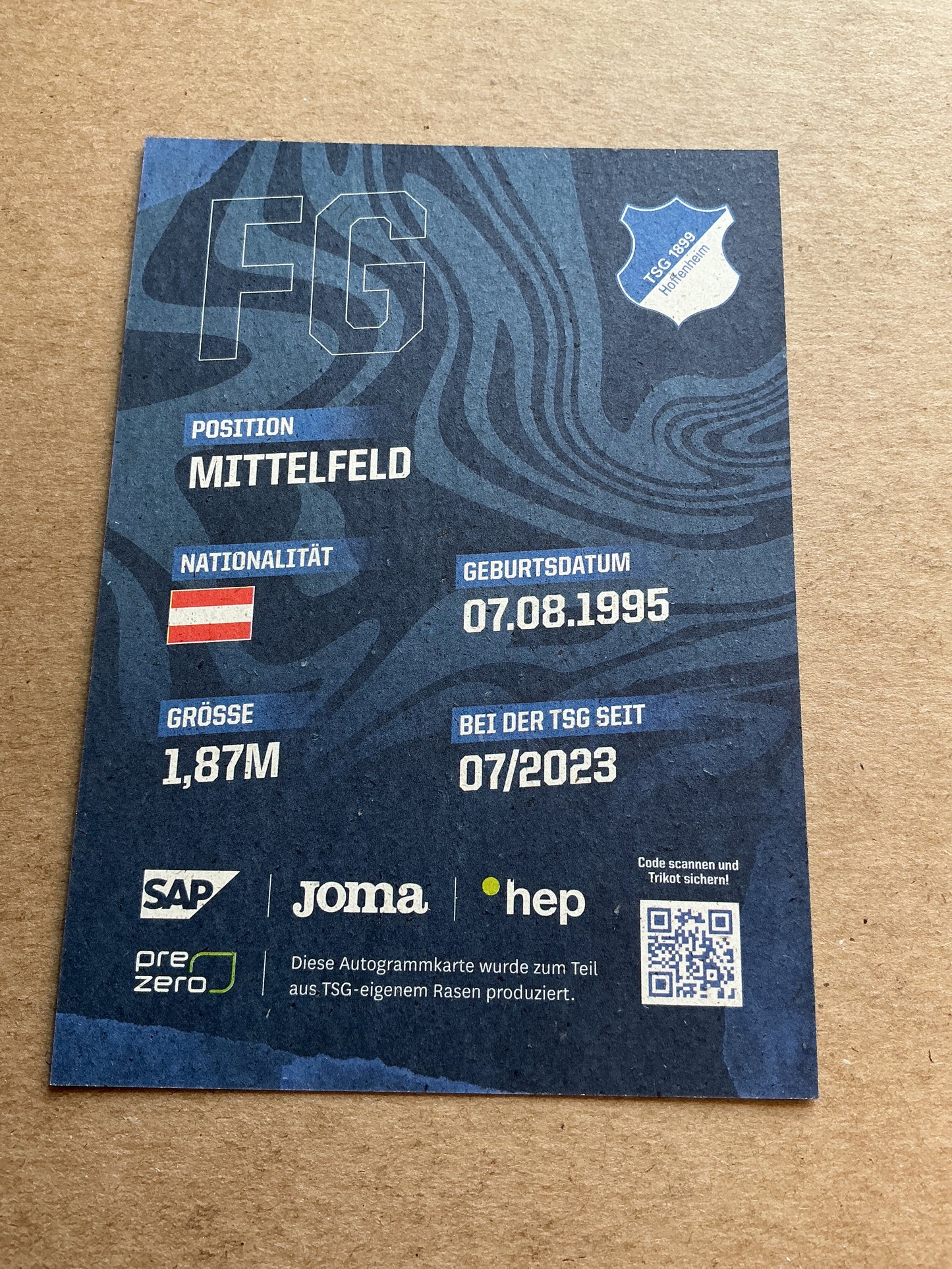 Florian Grillitsch, Austria 🇦🇹 TSG 1899 Hoffenheim 2023/24 hand signed
