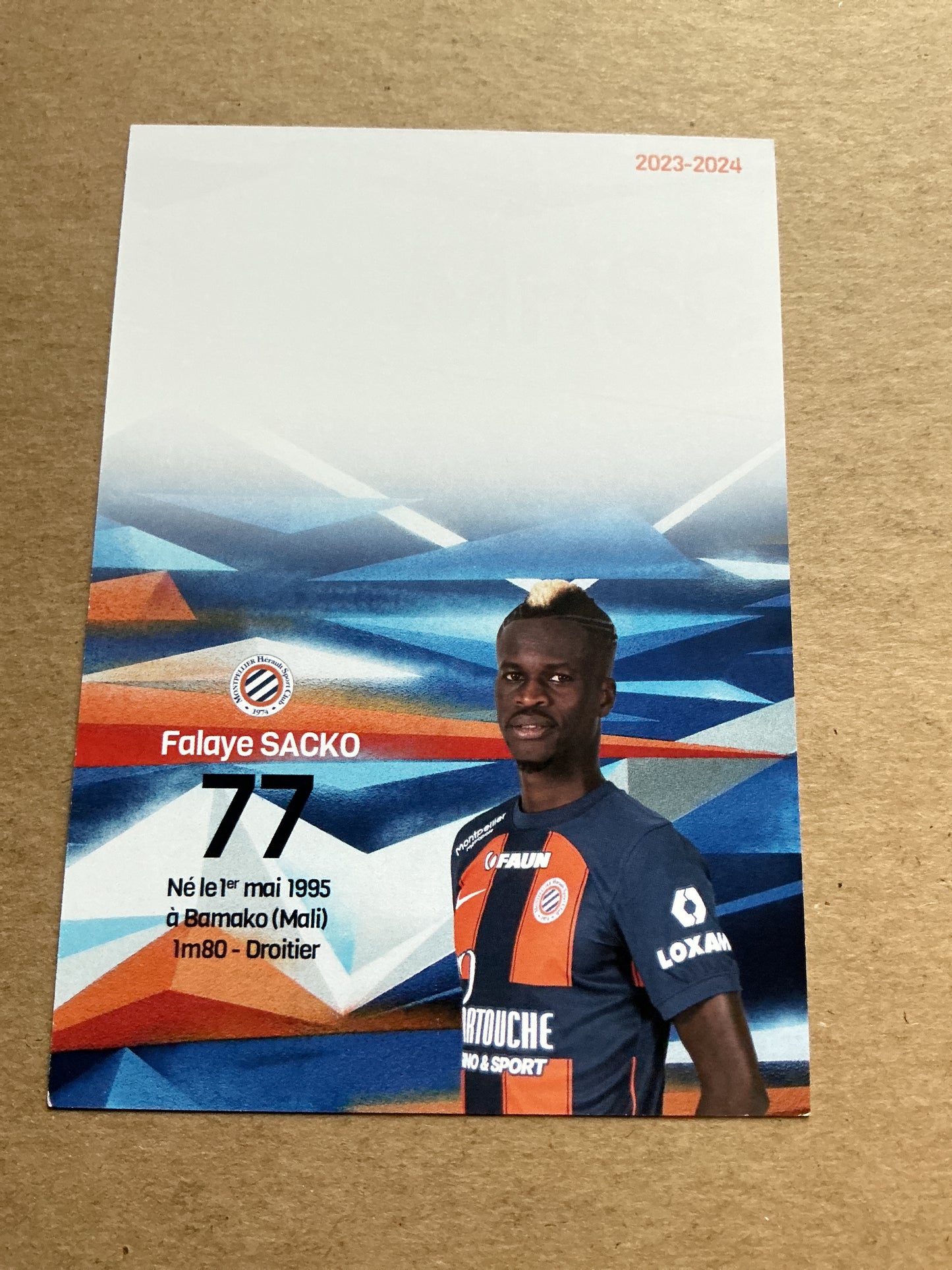 Falaye Sacko, Mali 🇲🇱 Montpellier HSC 2023/24 hand signed