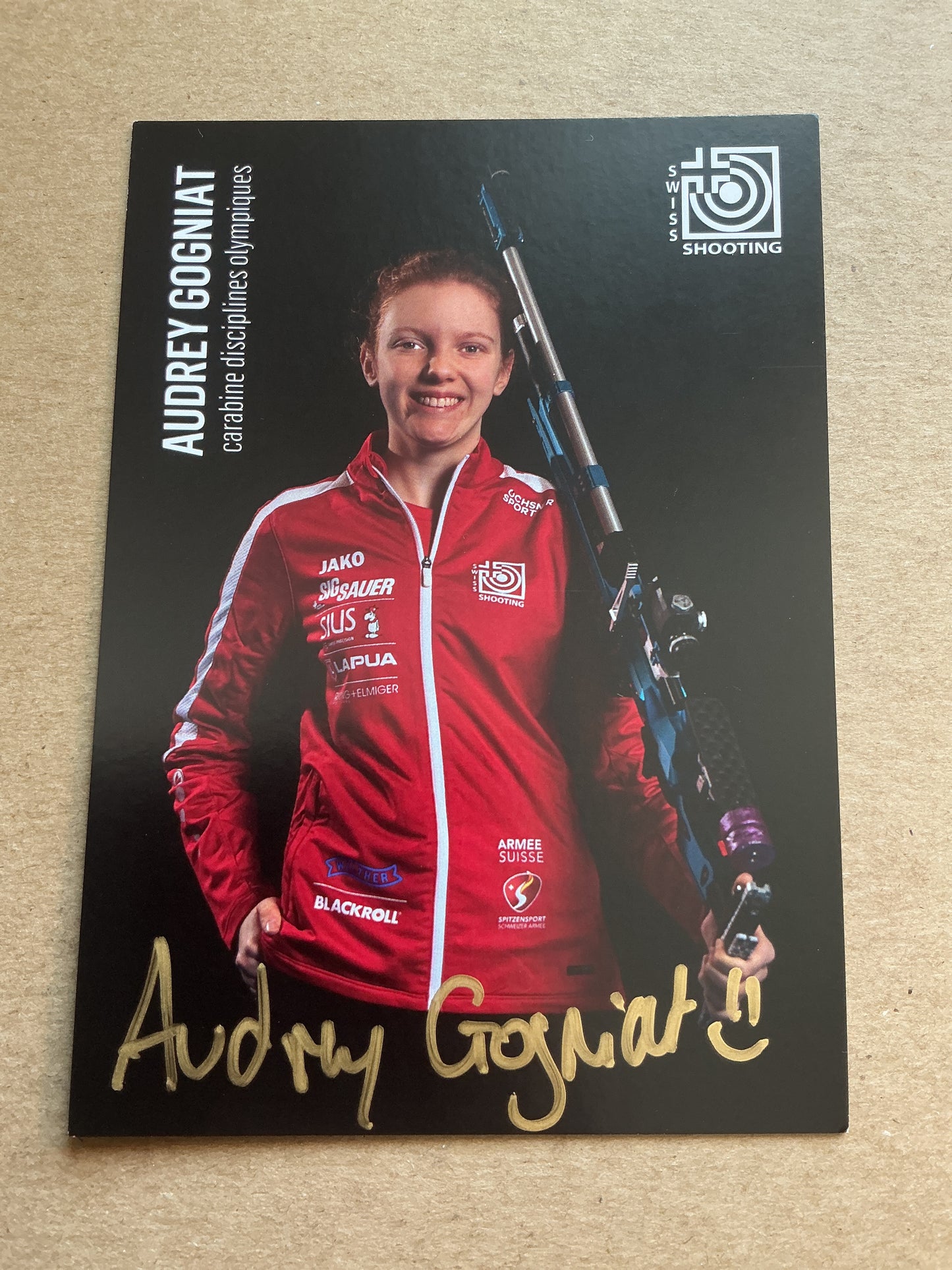 Audrey Gogniat, Switzerland 🇨🇭Shooting Summer Olympics 2024 hand signed