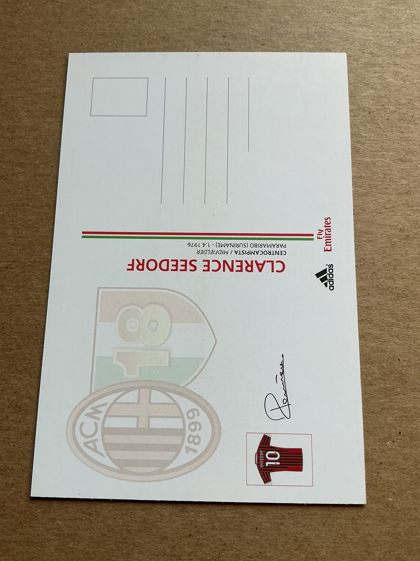 Clarence Seedorf, Netherlands 🇳🇱 AC Milan 2011/12 hand signed