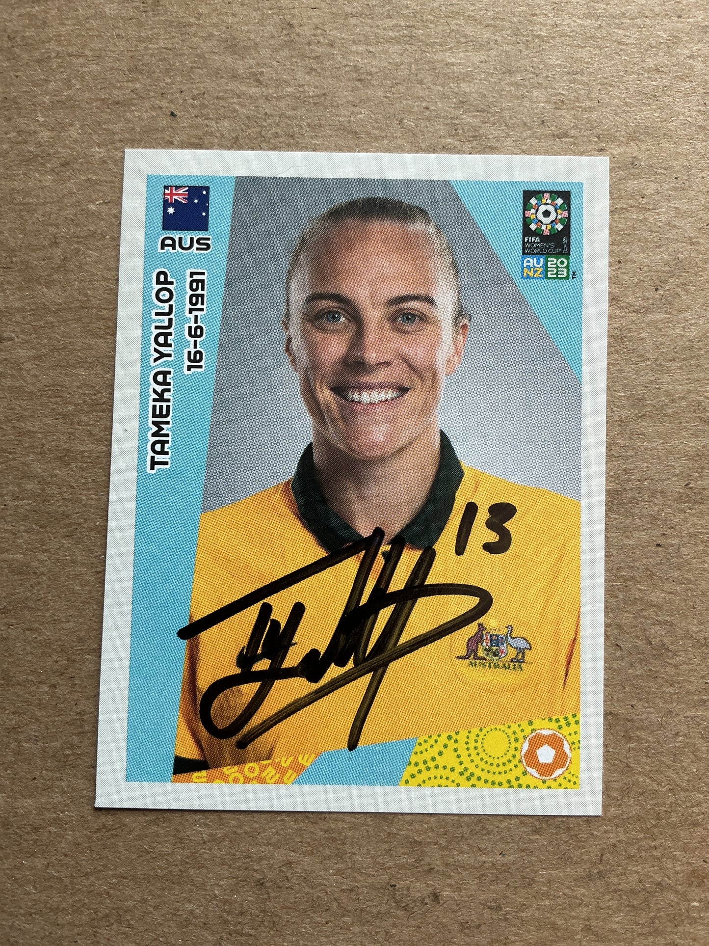 Tameka Yallop, Australia 🇦🇺 FIFA Women’s World Cup 2023 Panini hand signed