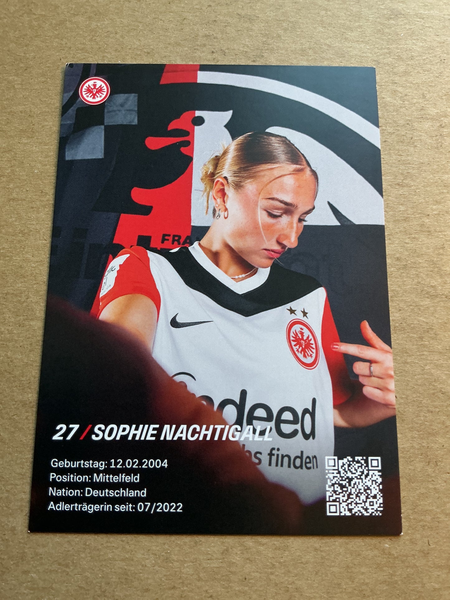 Sophie Nachtigall, Germany 🇩🇪 Eintracht Frankfurt 2024/25 hand signed