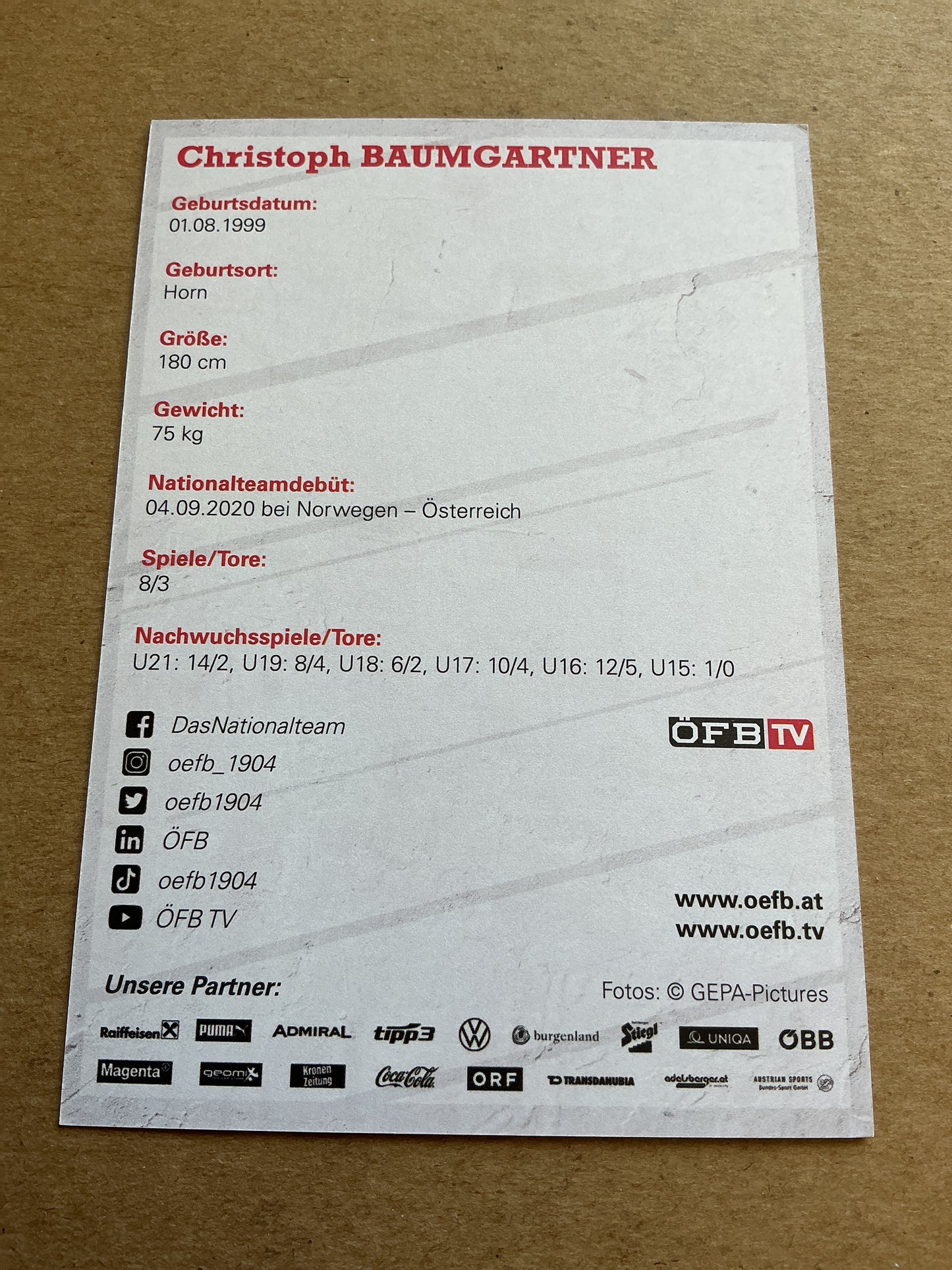 Christoph Baumgartner, Austria 🇦🇹 2021 hand signed