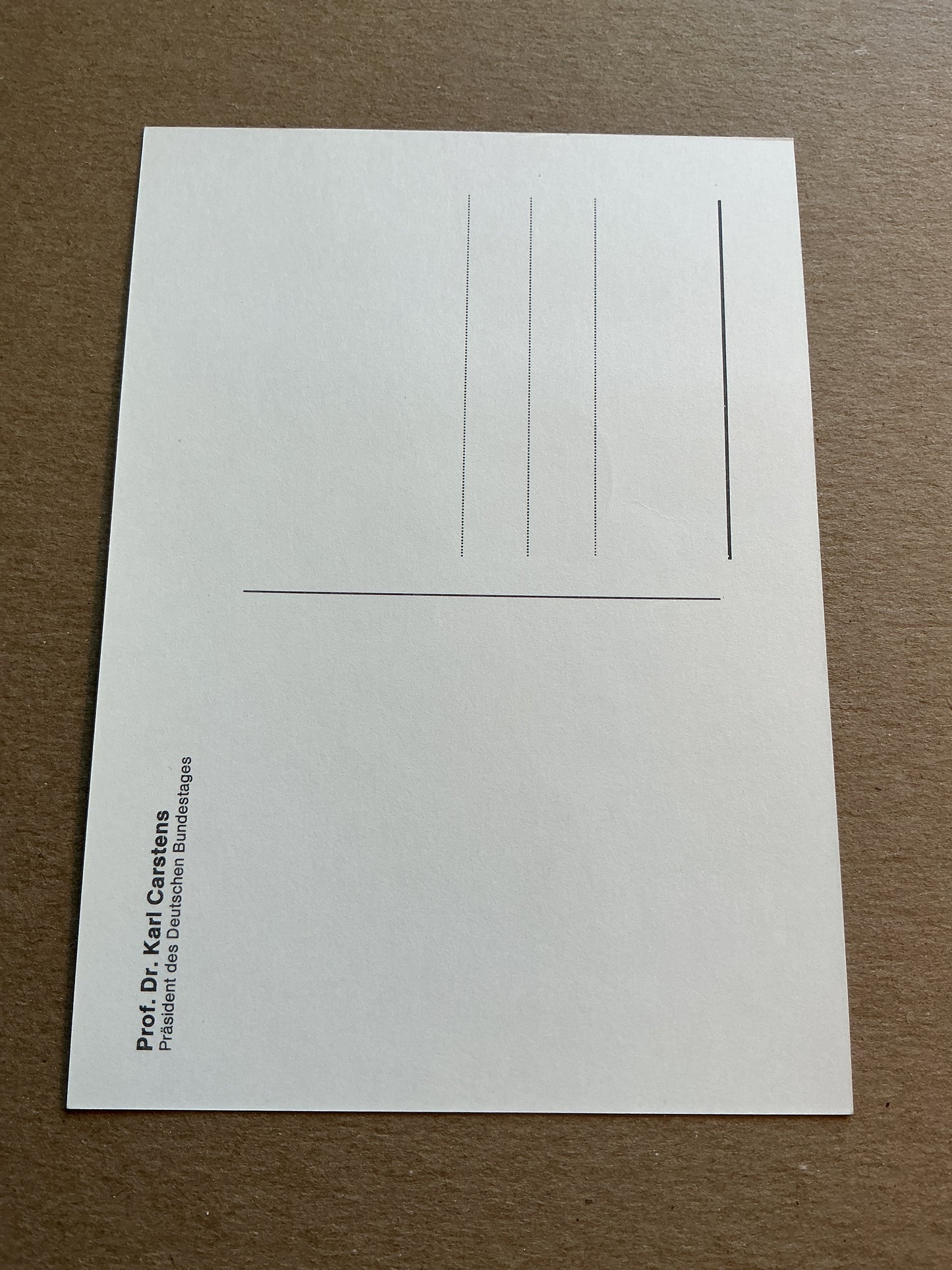 Karl Carstens, Germany 🇩🇪 President Politics hand signed