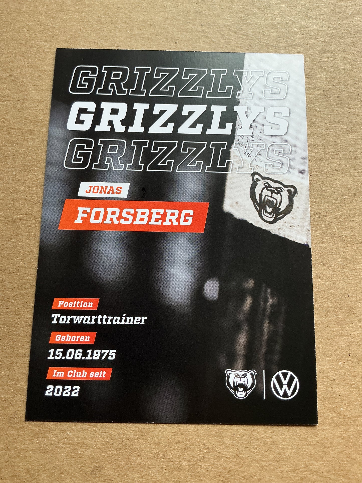 Jonas Forsberg, Sweden 🇸🇪 Grizzlys Wolfsburg 2024/25 hand signed