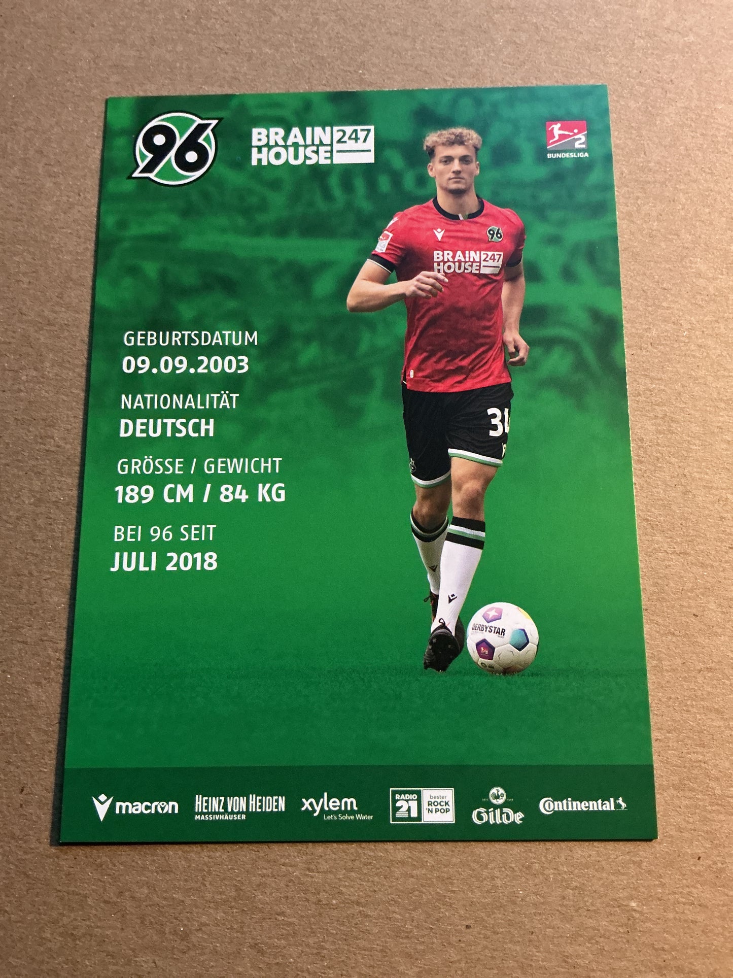 Yannik Lührs, Germany 🇩🇪 Hannover 96 2023/24 hand signed